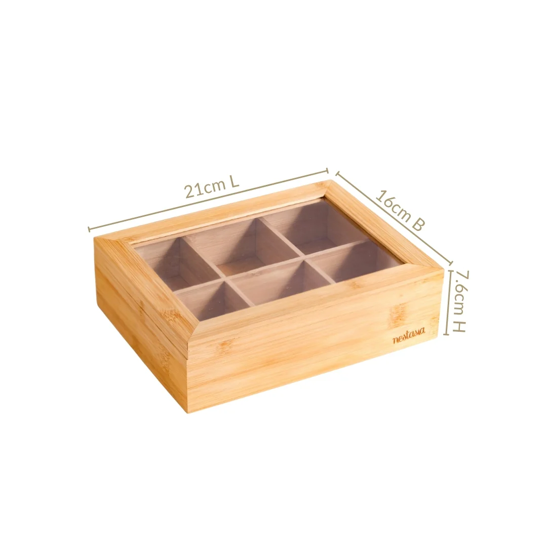 Multipurpose Wooden Storage Box With Compartments 21x16cm - Image 4