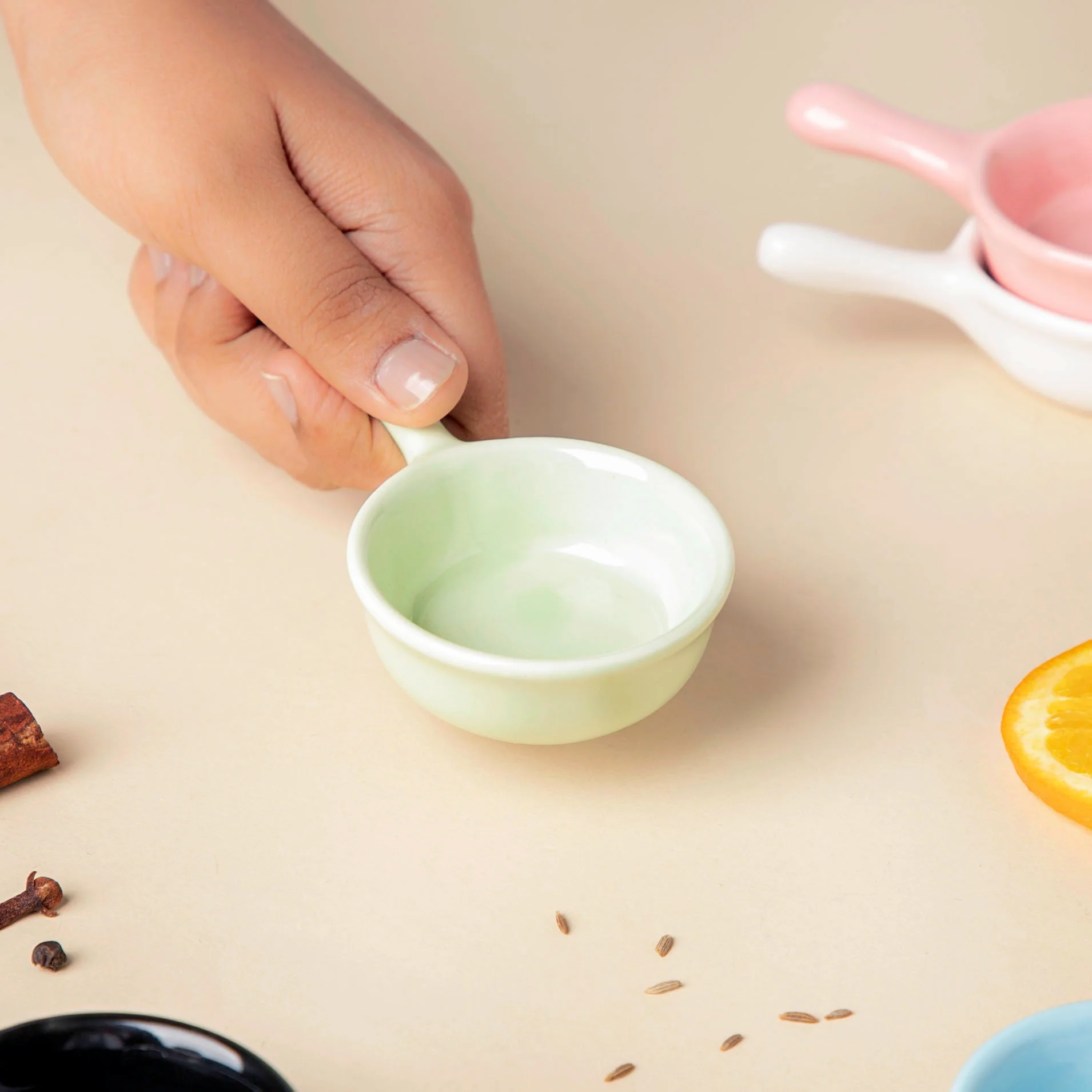 Munch Mania Dip Bowl With Handle Green 30 ml - Image 2