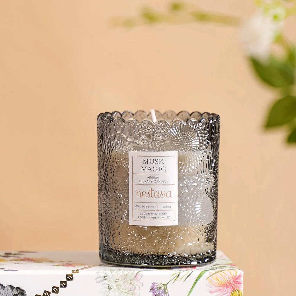 Musk Scented Soy Wax Votive Candle Jar Set Of 2 - Image 4