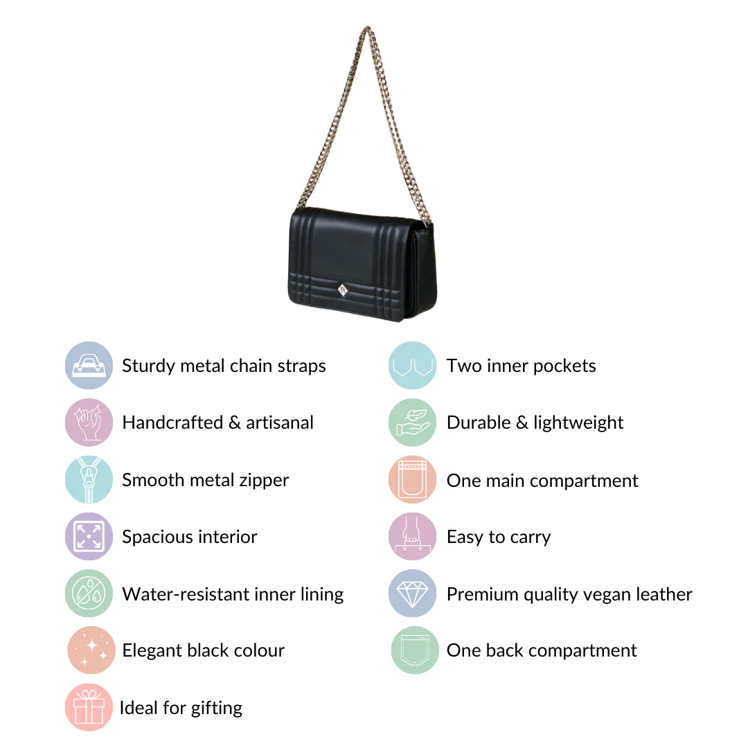 Must Have Classic Black Quilted Shoulder Bag - Image 7