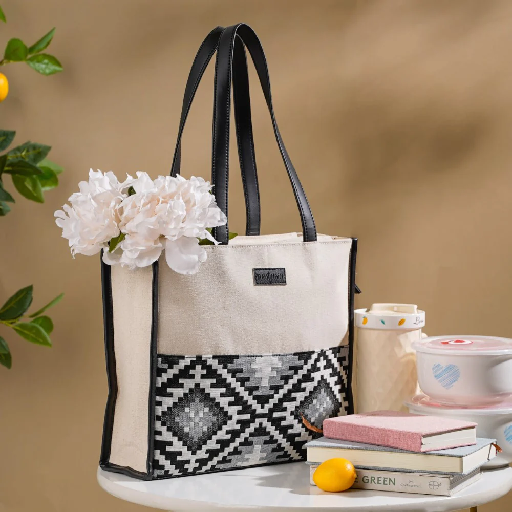 Nahua Canvas Magazine Tote Bag Small 12 x 10 Inch - Image 9