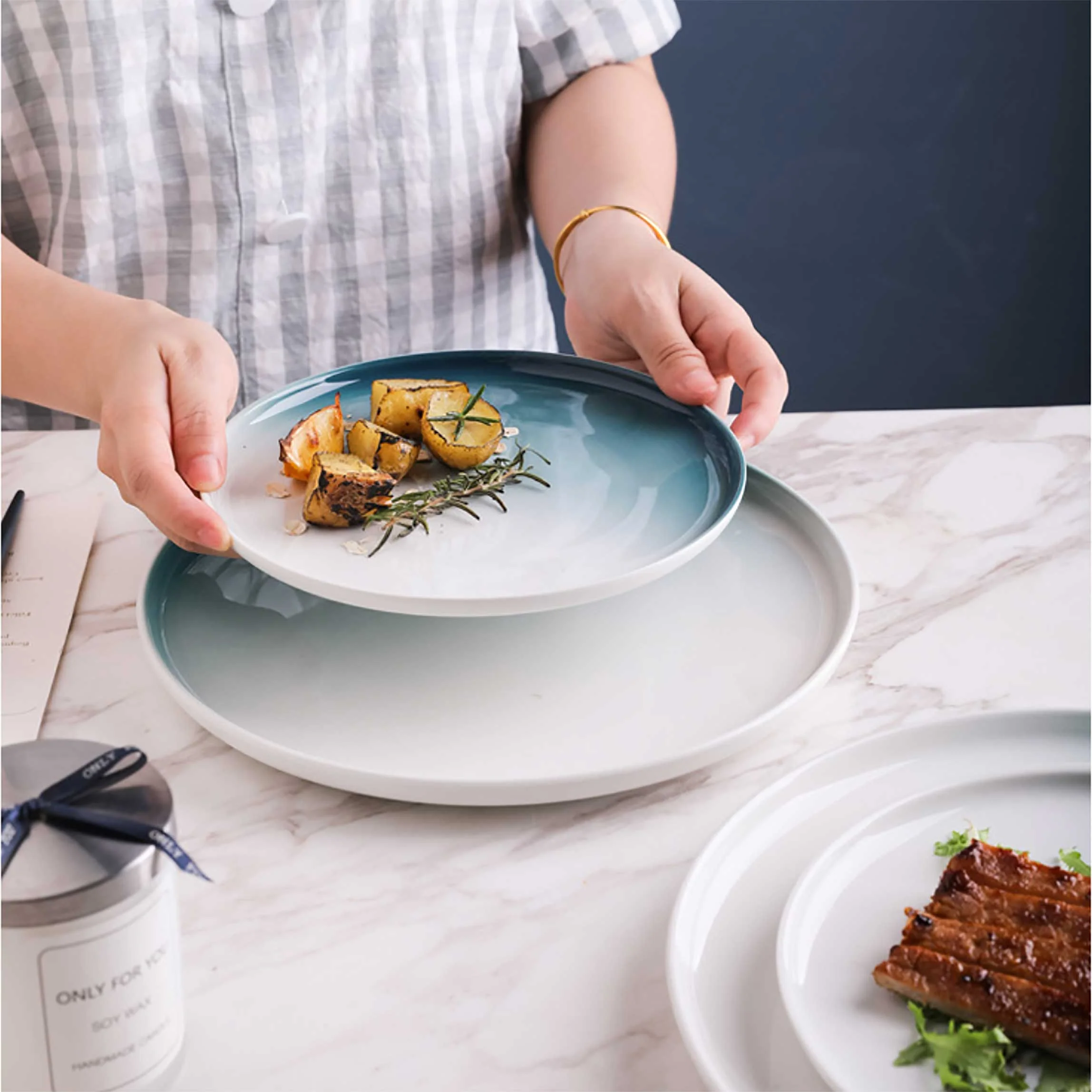 Navy Blue Snack Plate - Image 2