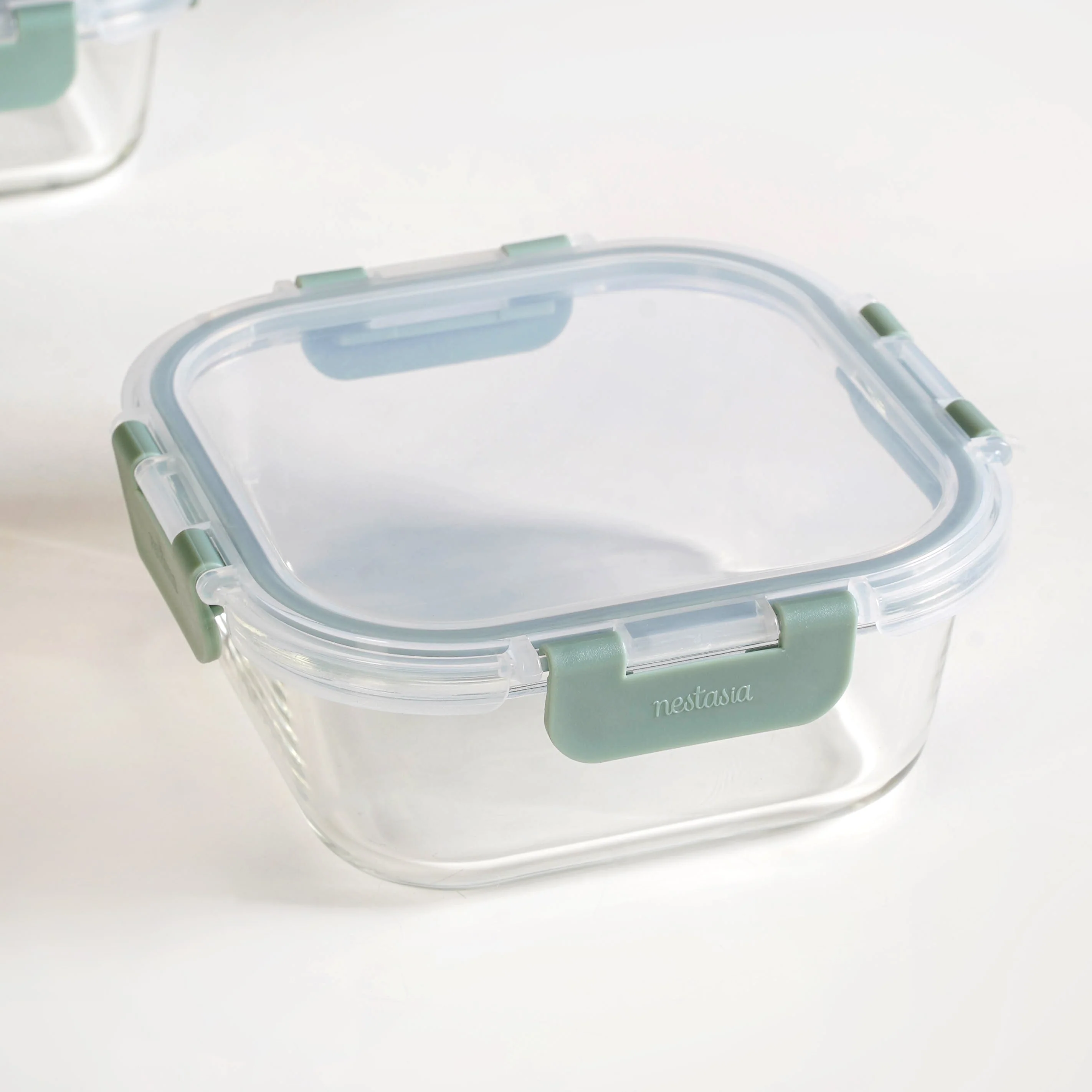 Nestro Airtight Clip Lock Containers Set Of 4 Square Sage Green 160ml 300ml 500ml 800ml - Image 9