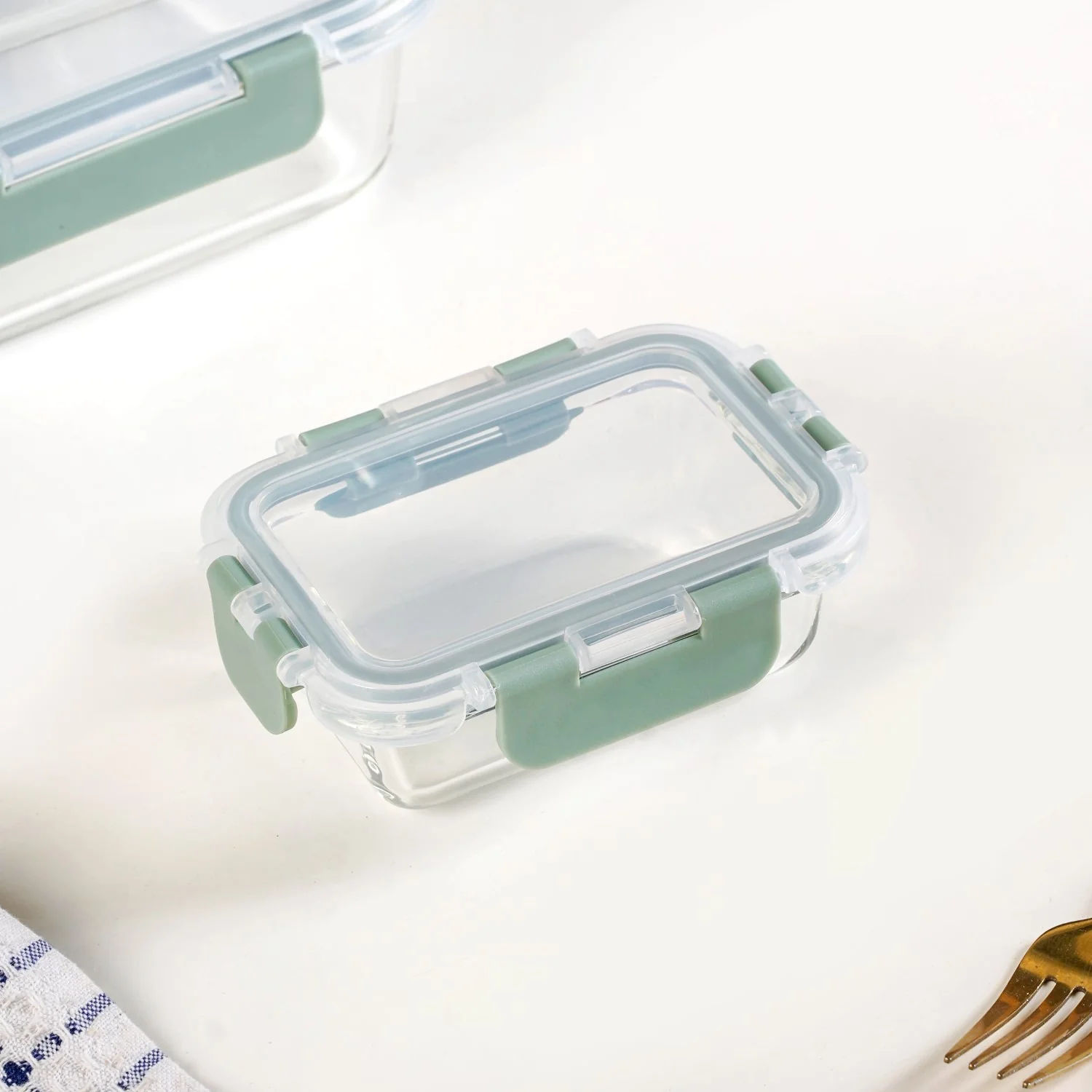Nestro Airtight Food Storage Box Set Of 5 Green XS 185ml S 370ml M 600ml L 1000ml XL 1500ml - Image 8
