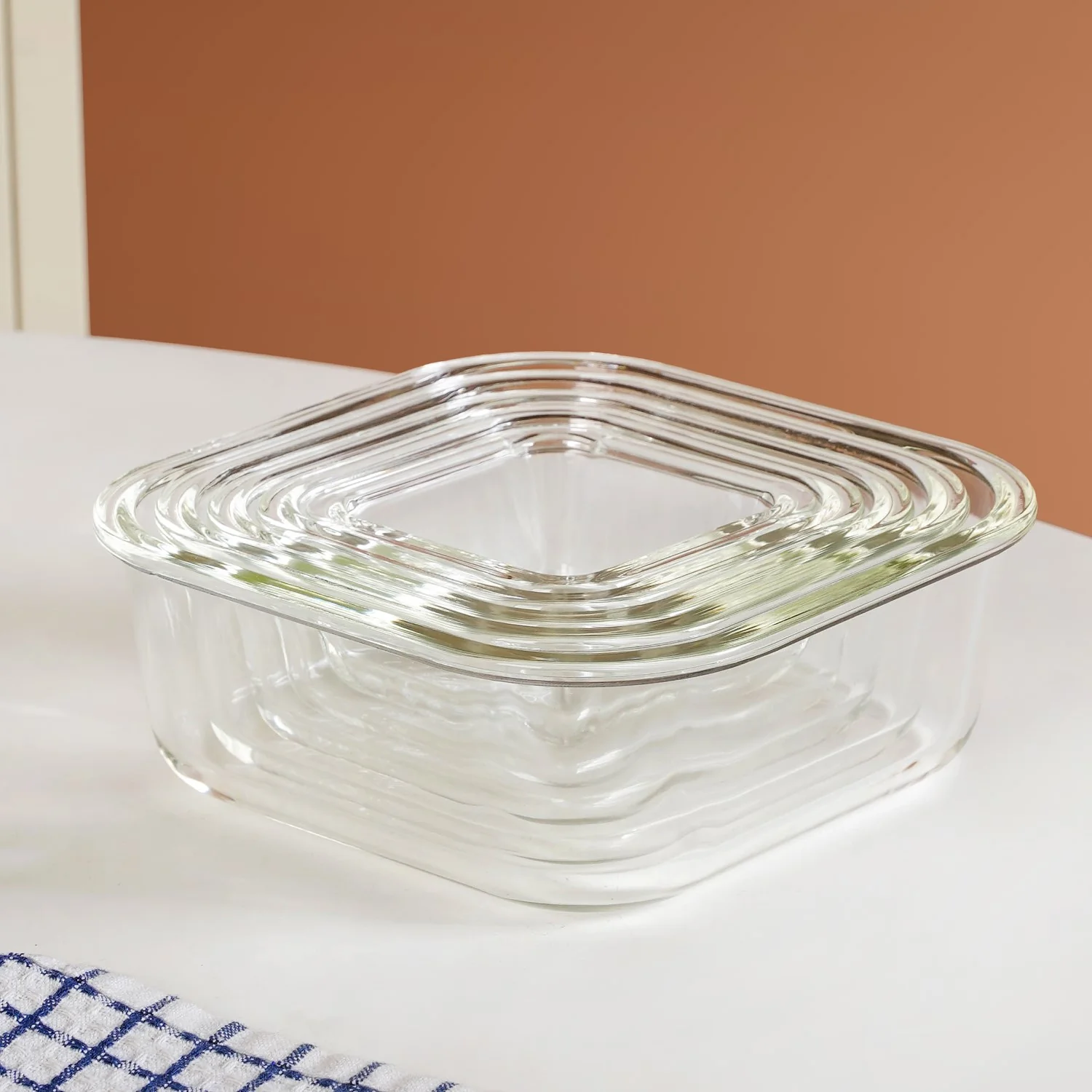 Nestro Airtight Food Storage Square Container Set Of 4 Green S 300ml M 500ml L 800ml XL 1200ml - Image 9