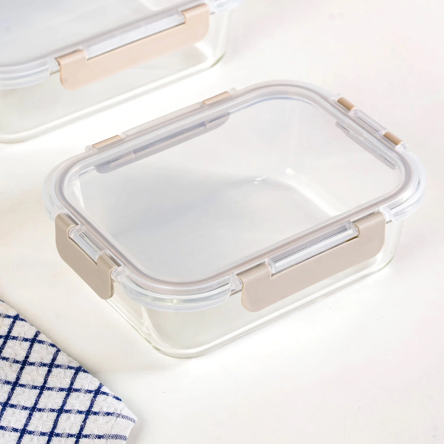 Nestro Microwave Safe Stackable Food Storage Box Set Of 4 Beige S 370ml M 600ml L 1000ml XL 1500ml - Image 9