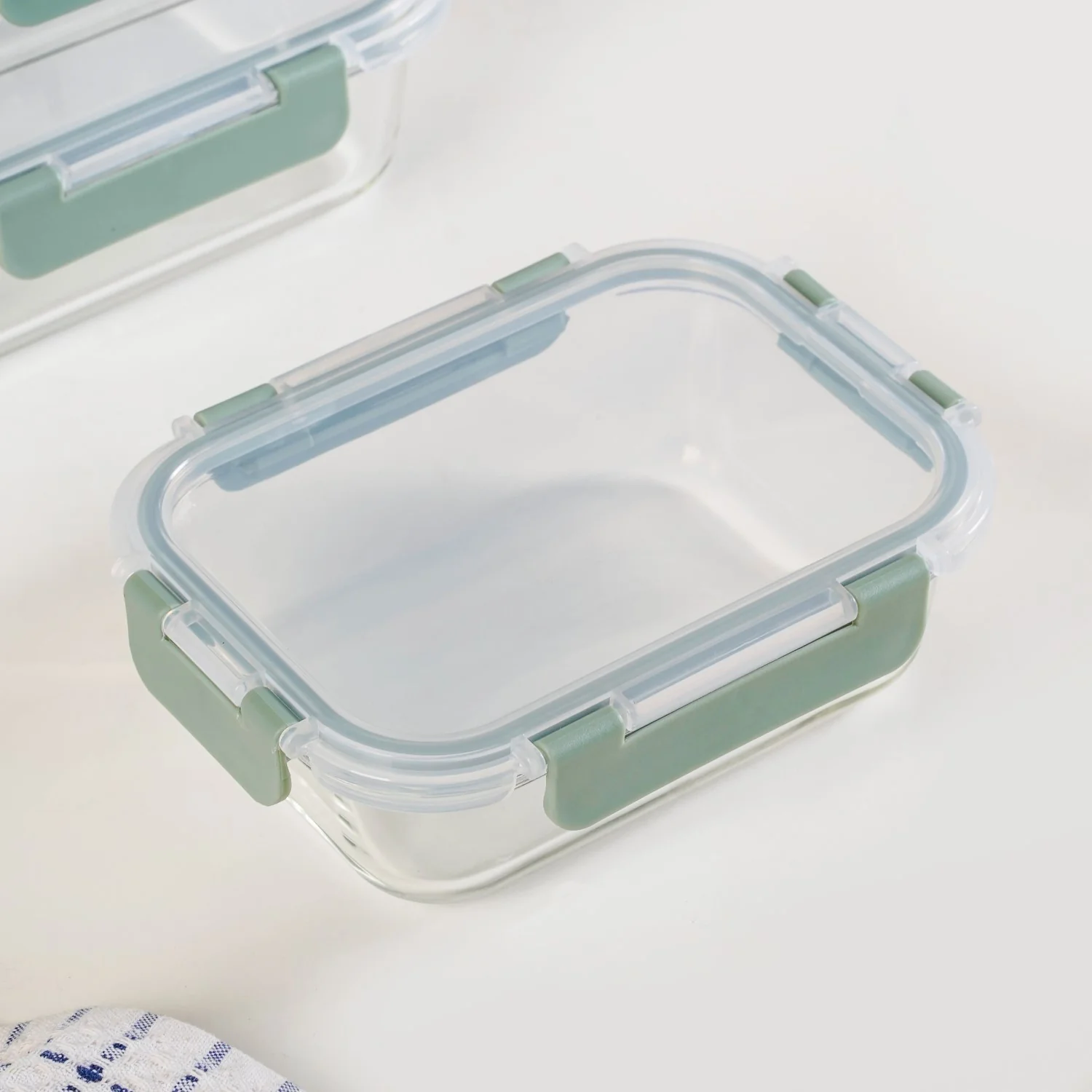 Nestro Microwave Safe Stackable Food Storage Box Set Of 4 Green S 370ml M 600ml L 1000ml Xl 1500ml - Image 9