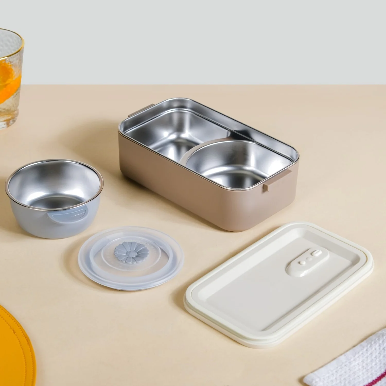 Ninja Leakproof Double Decker Bento Box For Lunch Beige 2000ml - Image 15