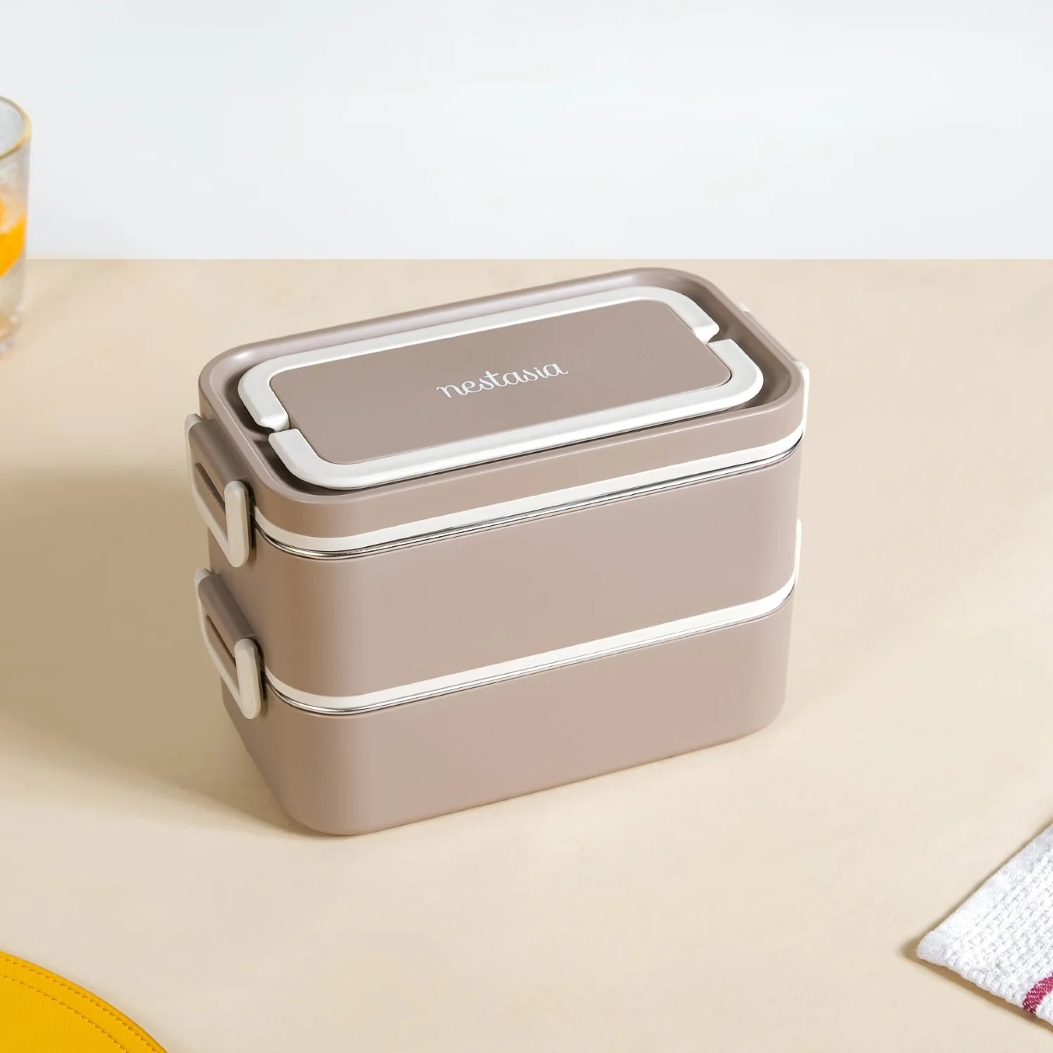 Ninja Leakproof Double Decker Bento Box For Lunch Beige 2000ml - Image 9