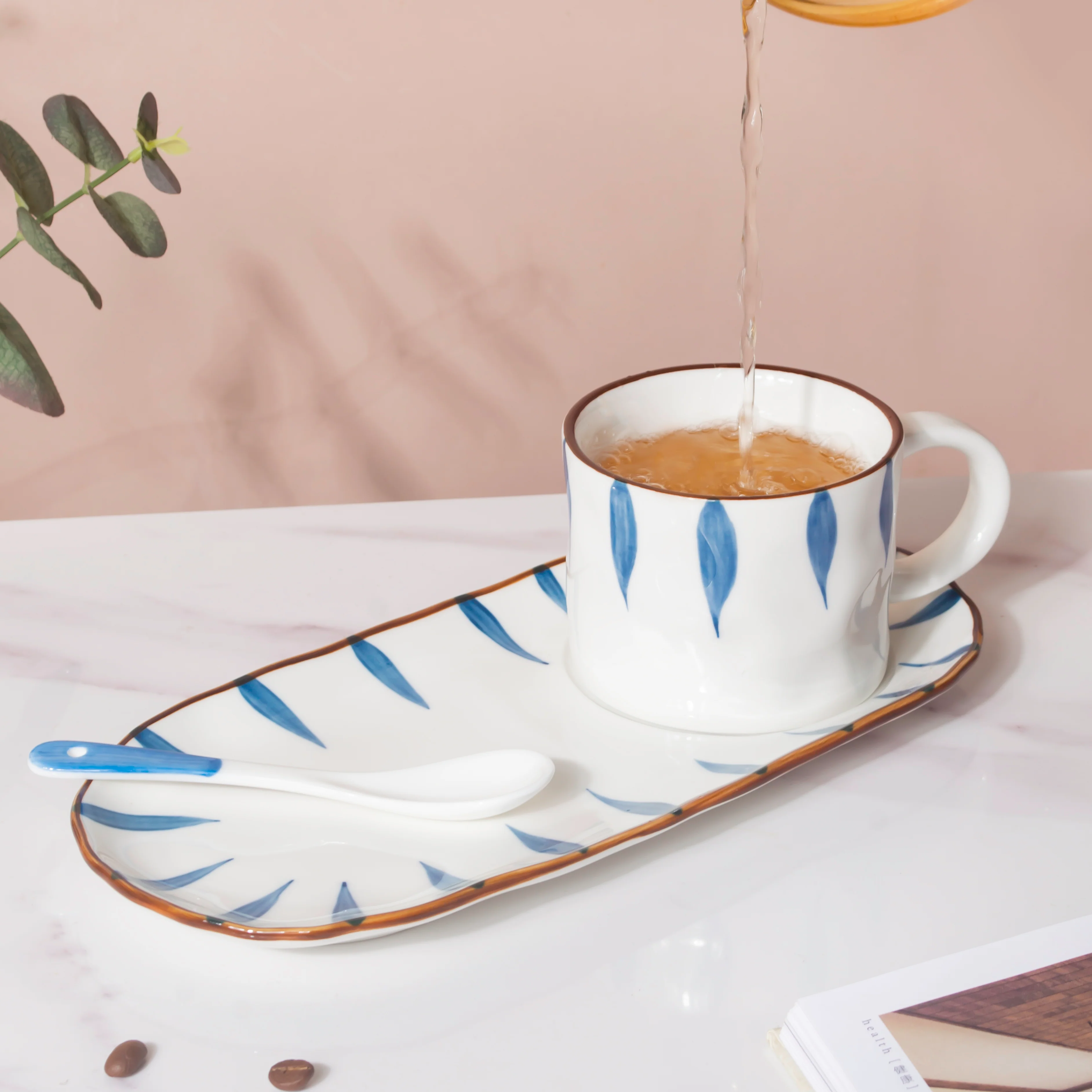 Nitori Teardrop Cup And Tray Set With Spoon - Image 3