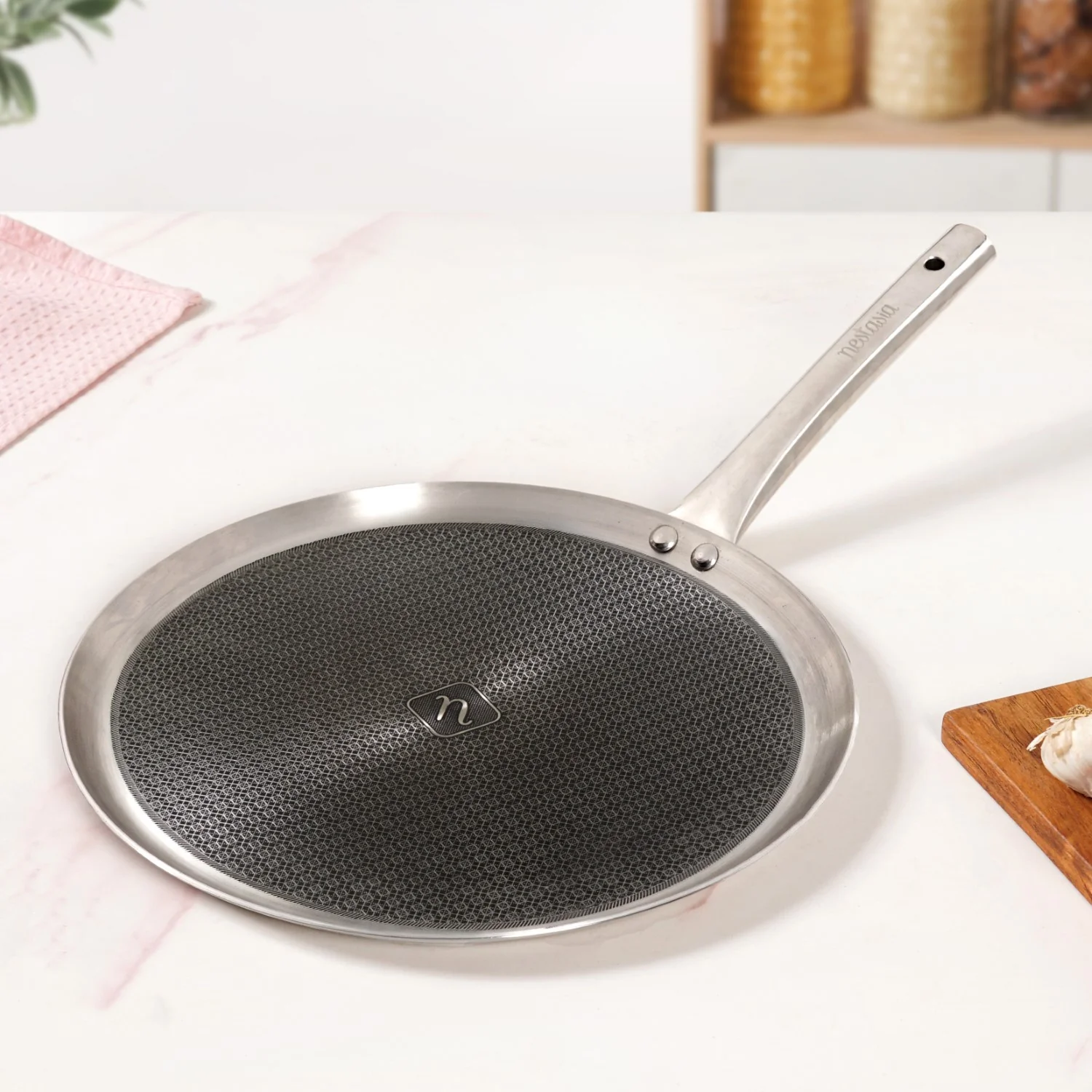 Non Stick Triply Induction Safe Honeycomb Dosa Tawa 32cm - Image 7