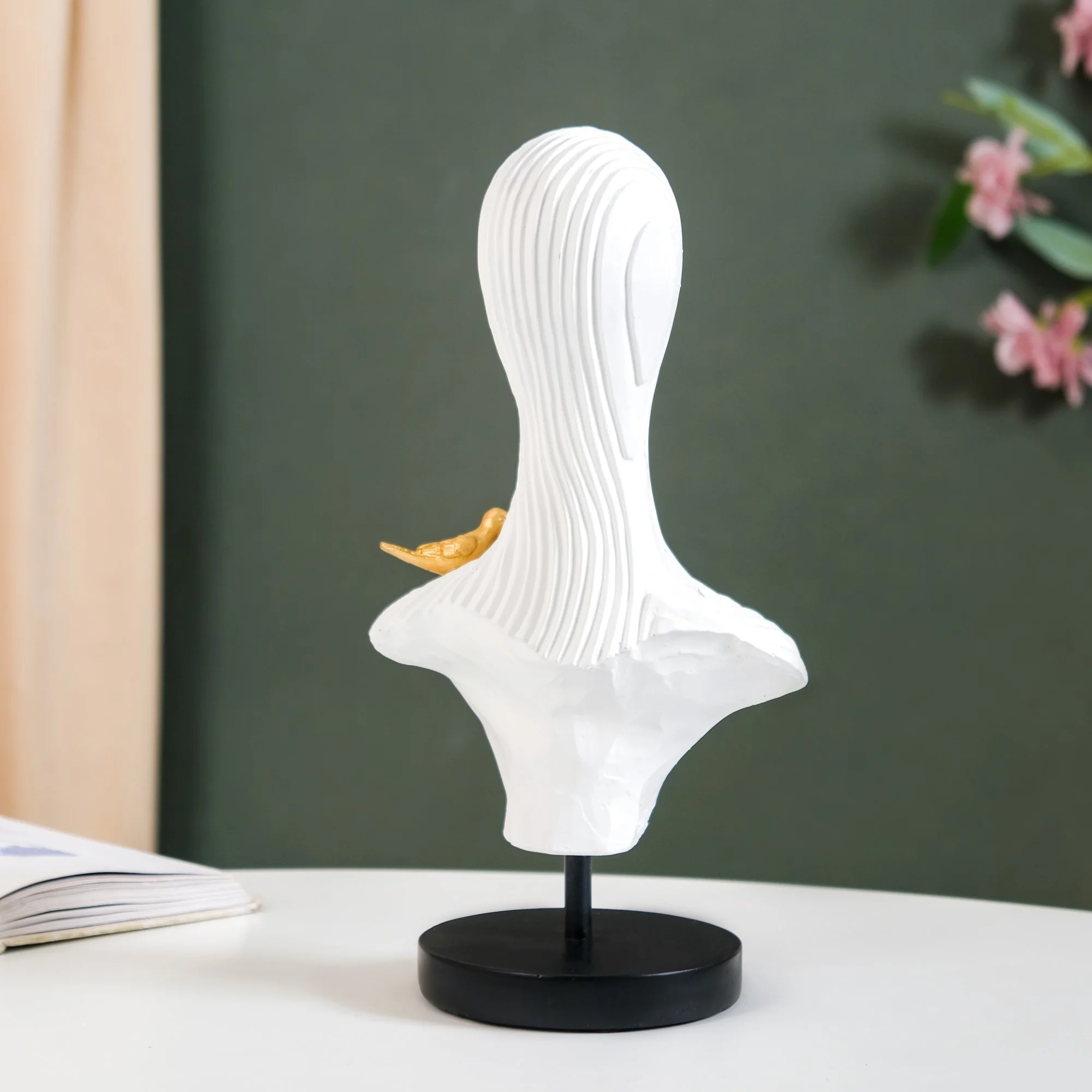 Nordic Contour Human Bust Resin Sculpture - Image 9