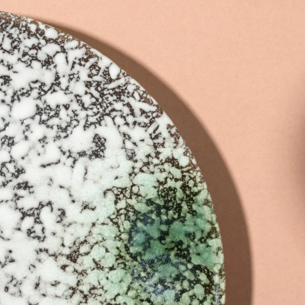 Nori Studio Pottery Dessert Plate White And Grey 6 Inch - Image 5