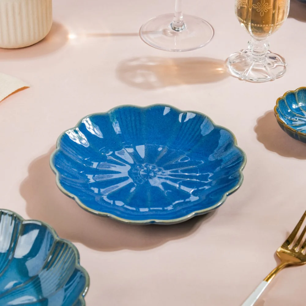 Ocean Ceramic Snack Plate Blue 6 Inch - Image 3