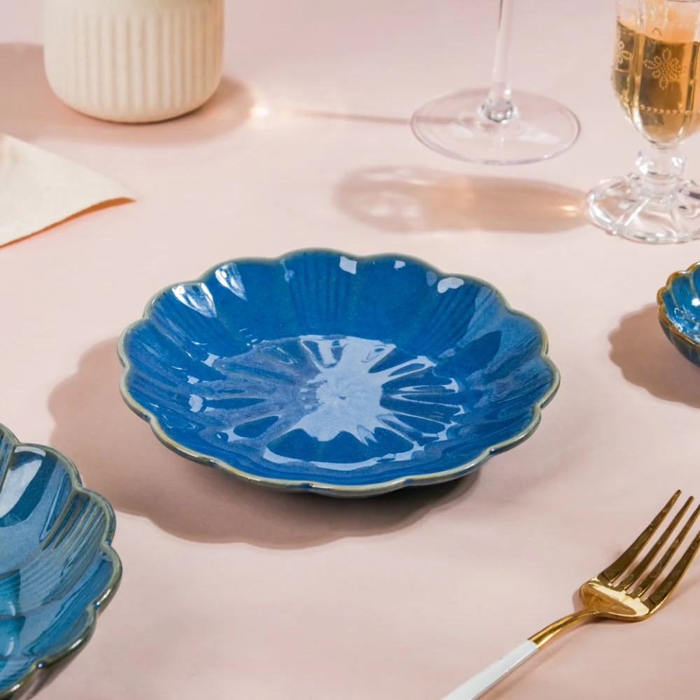 Ocean Ceramic Snack Plate Blue 6 Inch - Image 5