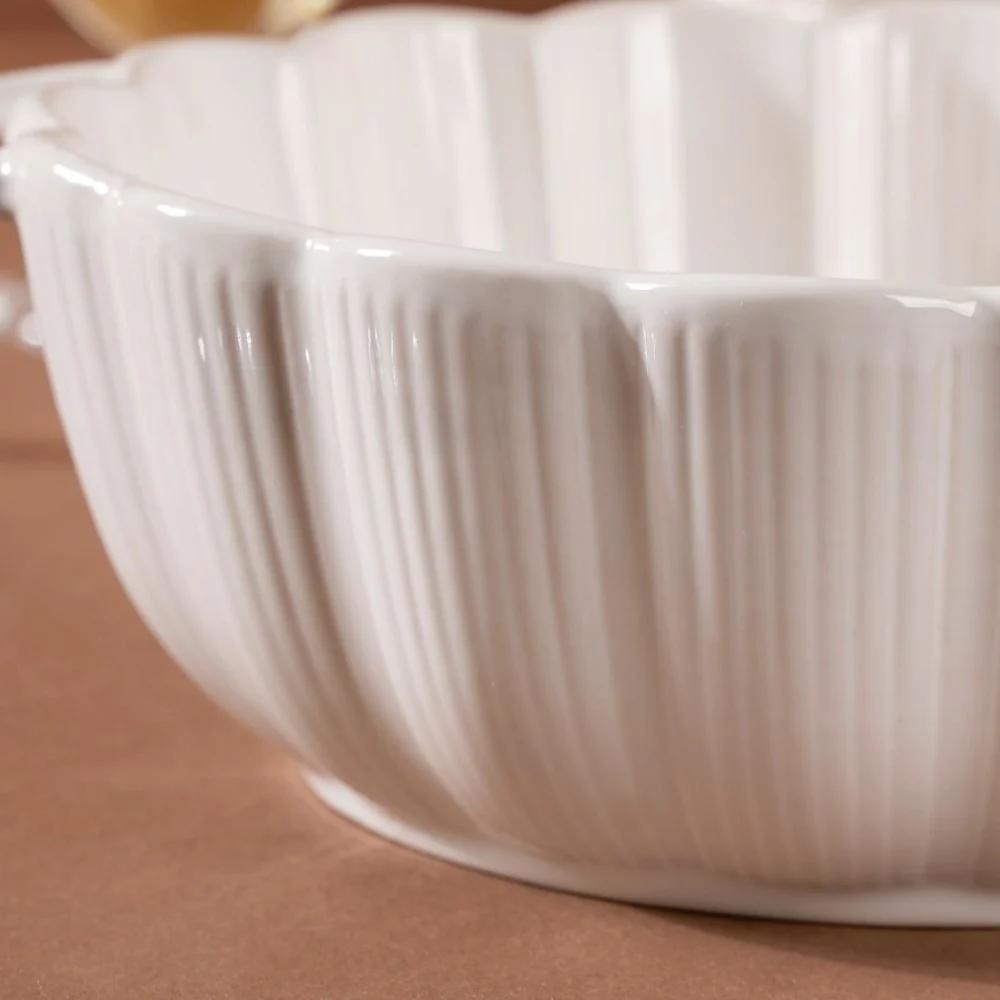 Ocean Serving Bowl with Handle White 600ml - Image 4