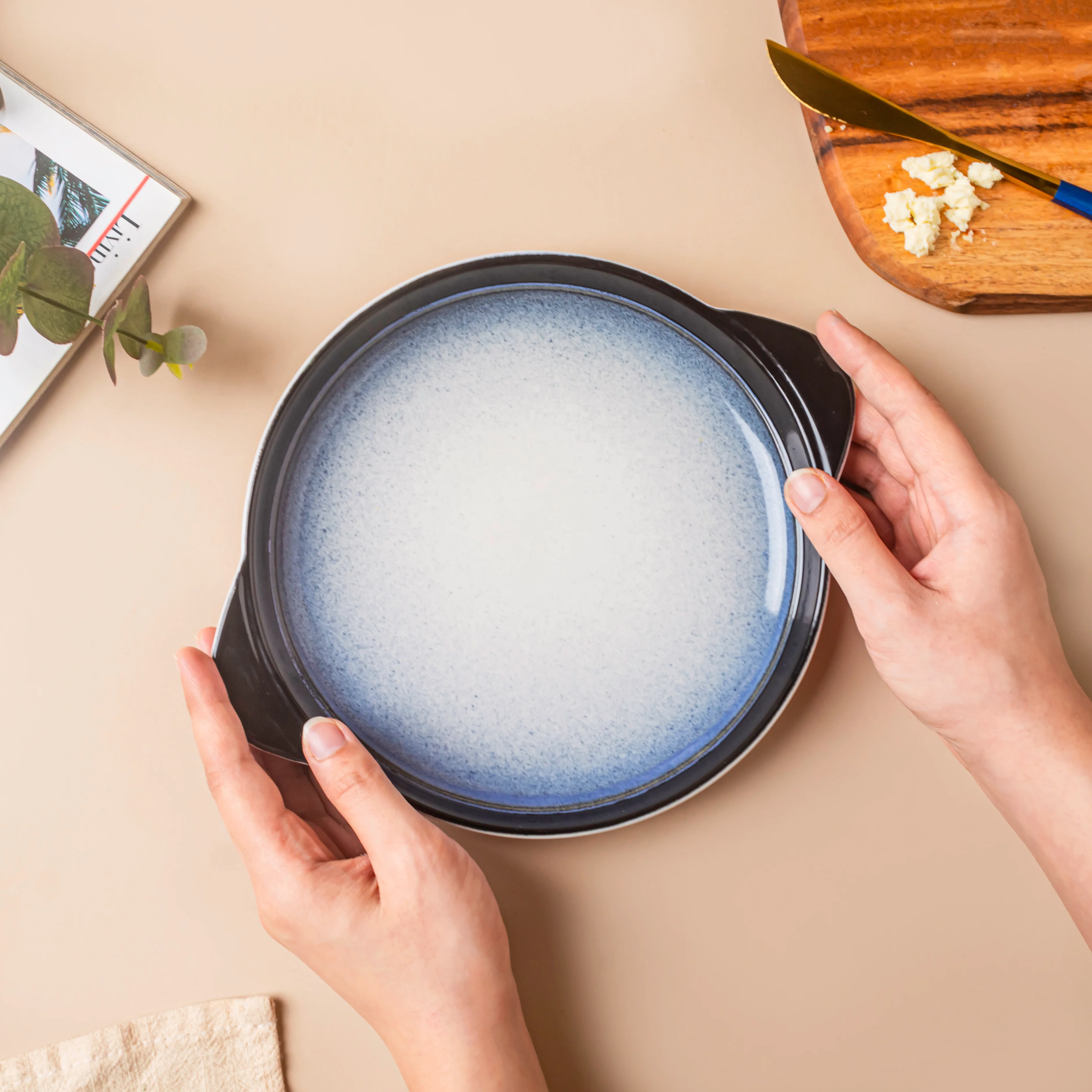 Ombre Blue and White Baking Plate 7.5 Inch - Image 4