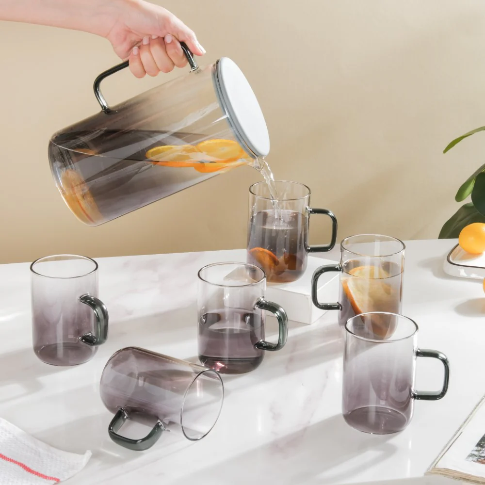 Ombre Glass Jug And Cup Set Of 7 - Image 2