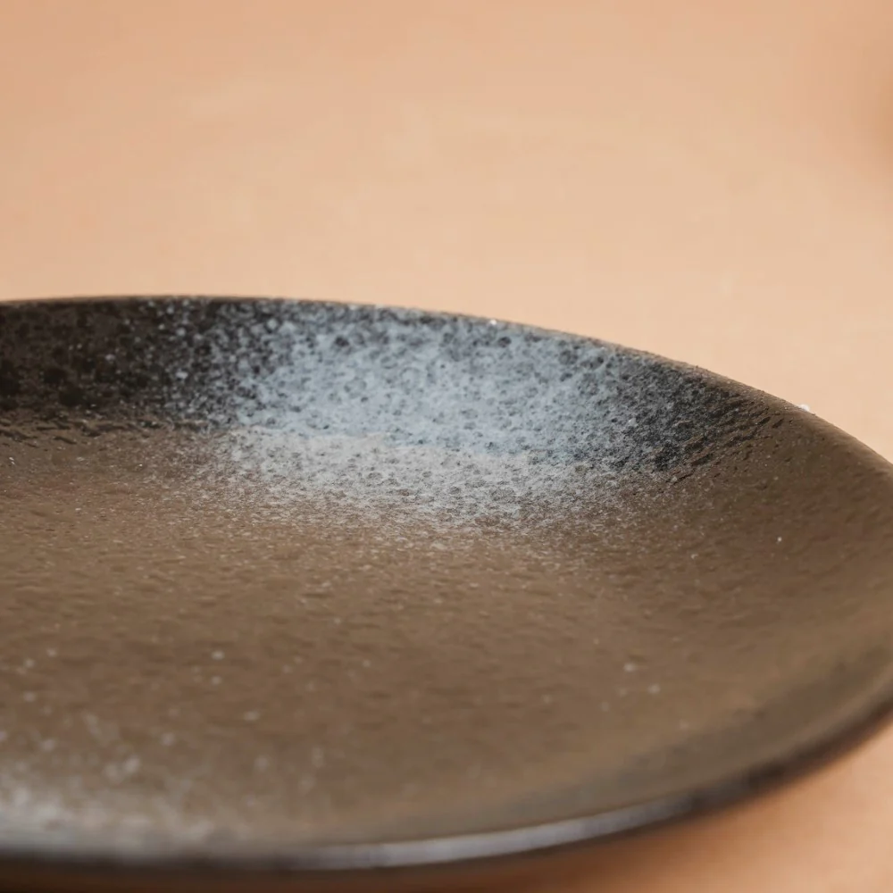 Onyx Finish Stoneware Dessert Plate Black 6 inch - Image 8