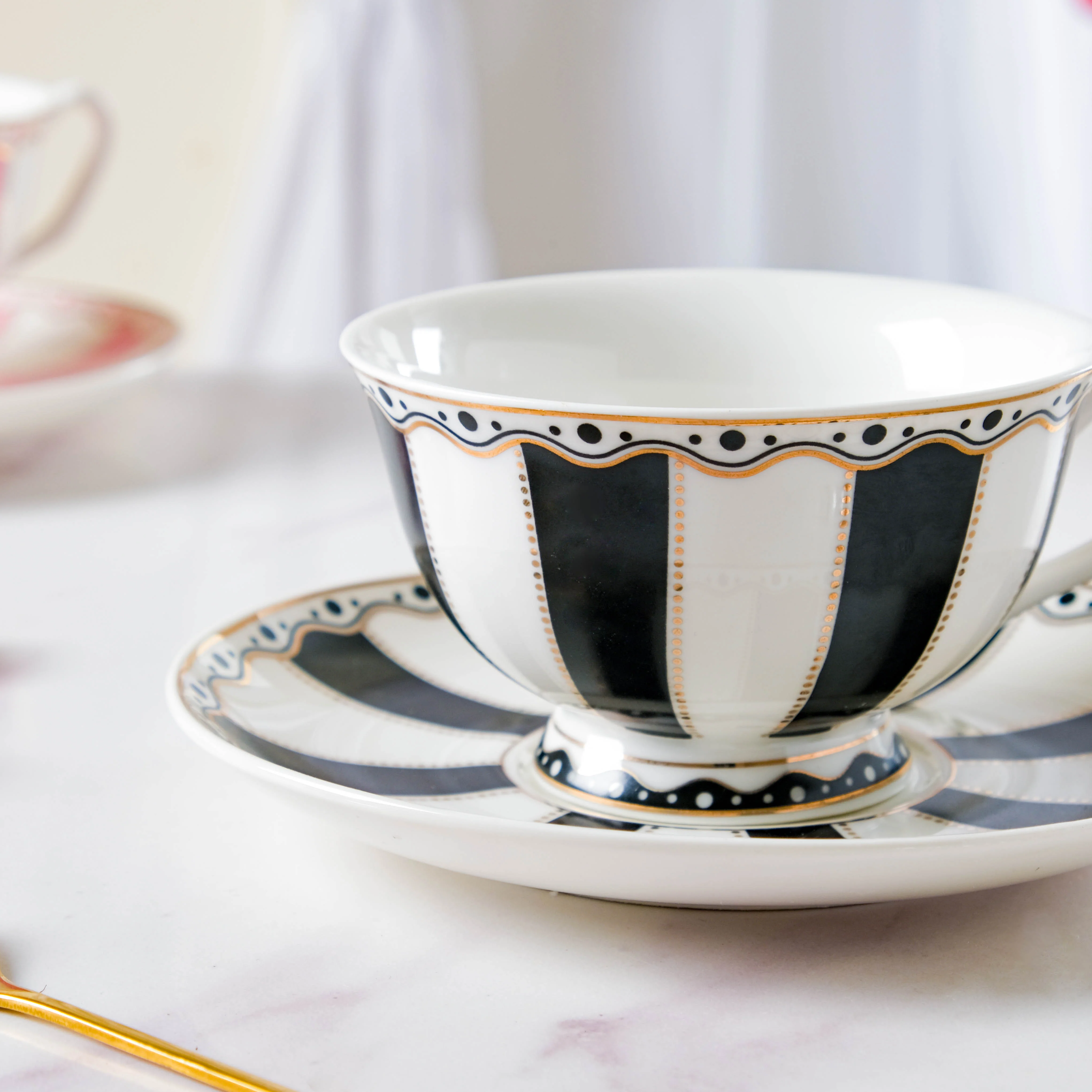 Opal Black Cup and Saucer Set 150 ml - Image 6
