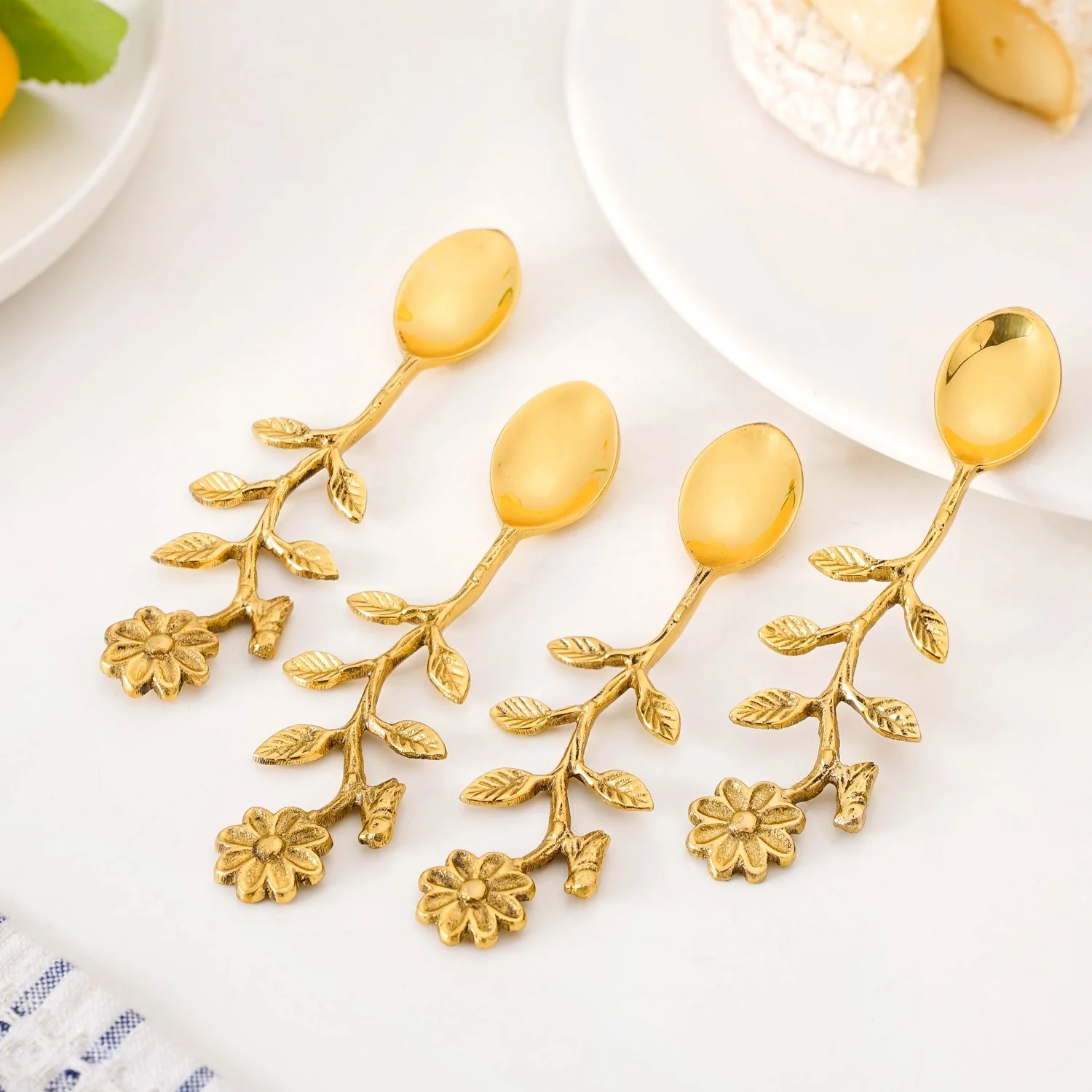 Opulent Gold Floral Dessert Spoon Set Of 4 - Image 2
