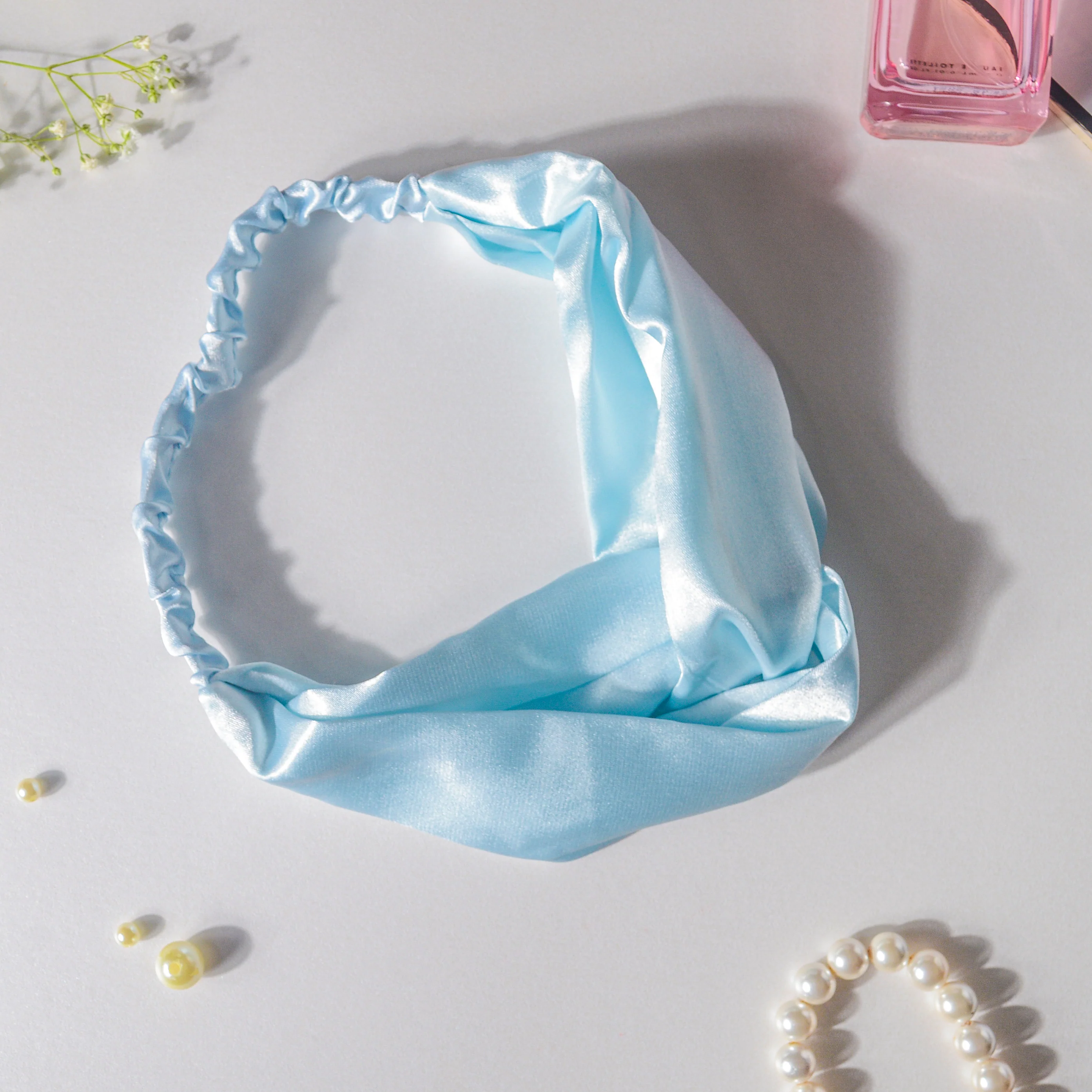 Orchid Blue Satin Hair Band - Image 7