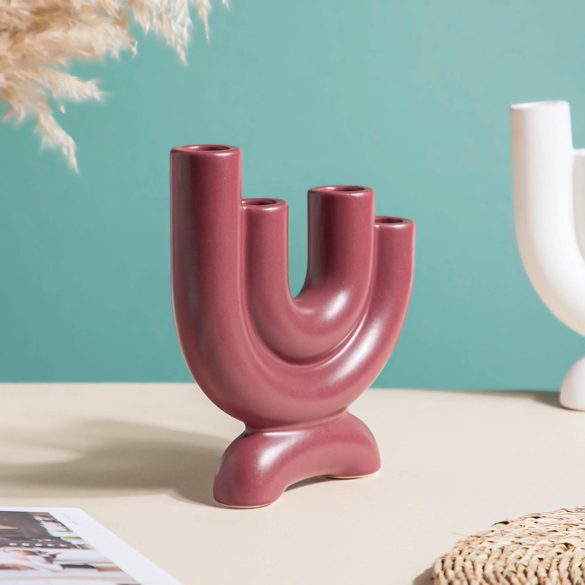 Organ Ceramic 4 Arm Candle Holder - Image 4