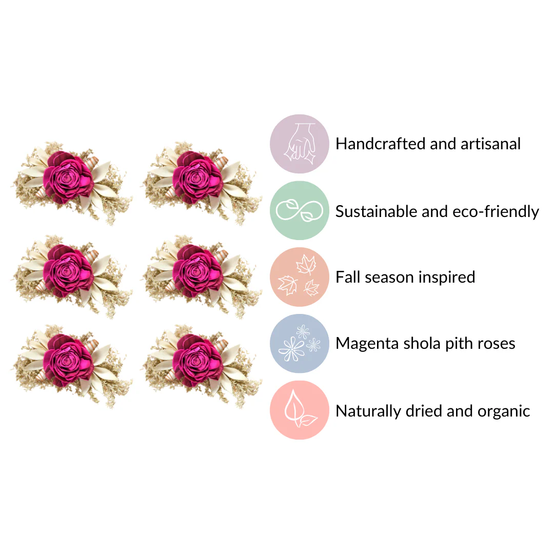 Organic Hand Dyed Dried Flower Bunch Set Of 6 Fuchsia Pink - Image 7