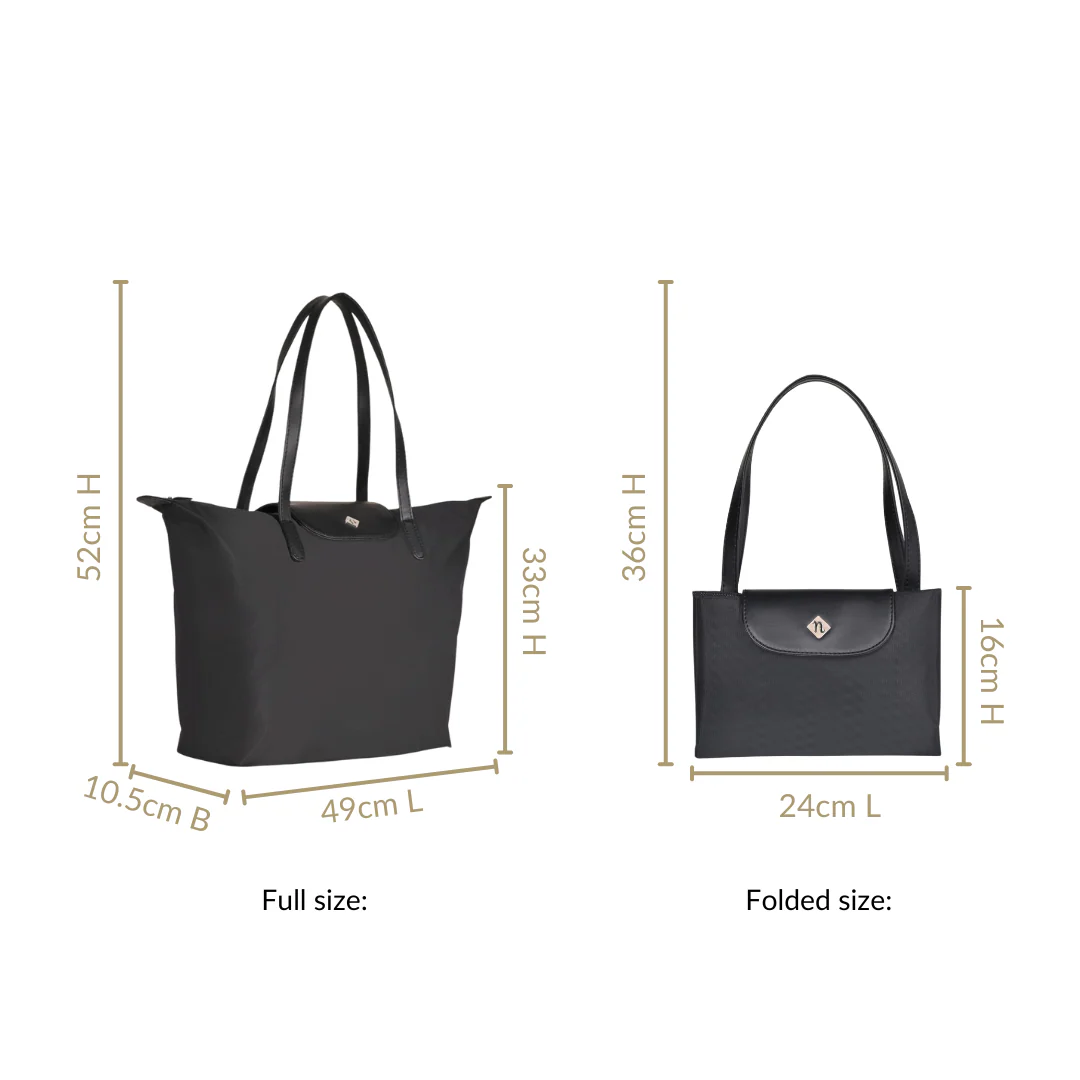 Origami Sleek Black Tote Bag For Women - Image 3