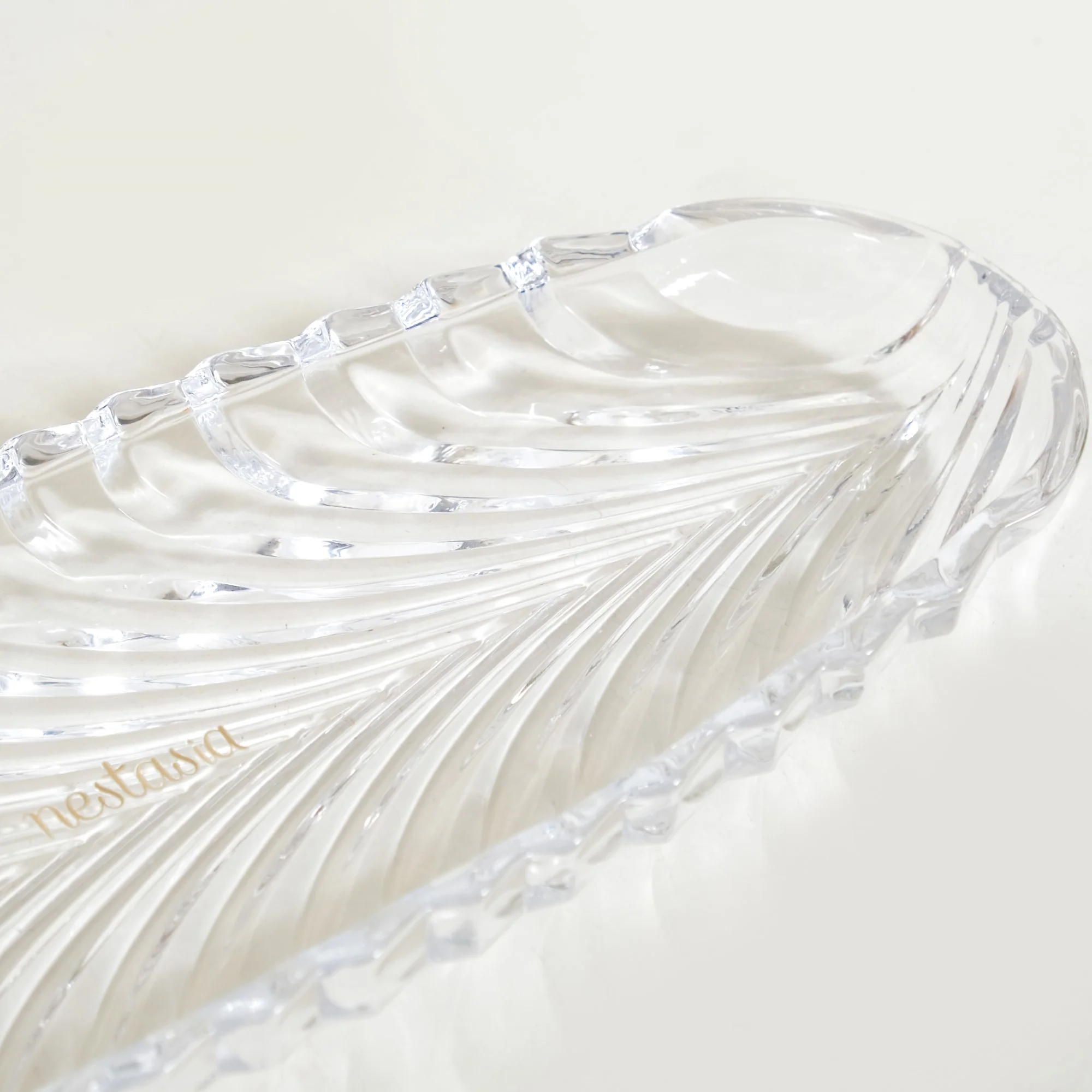 Ornate Metal Glass Decorative Boat Tray - Image 9