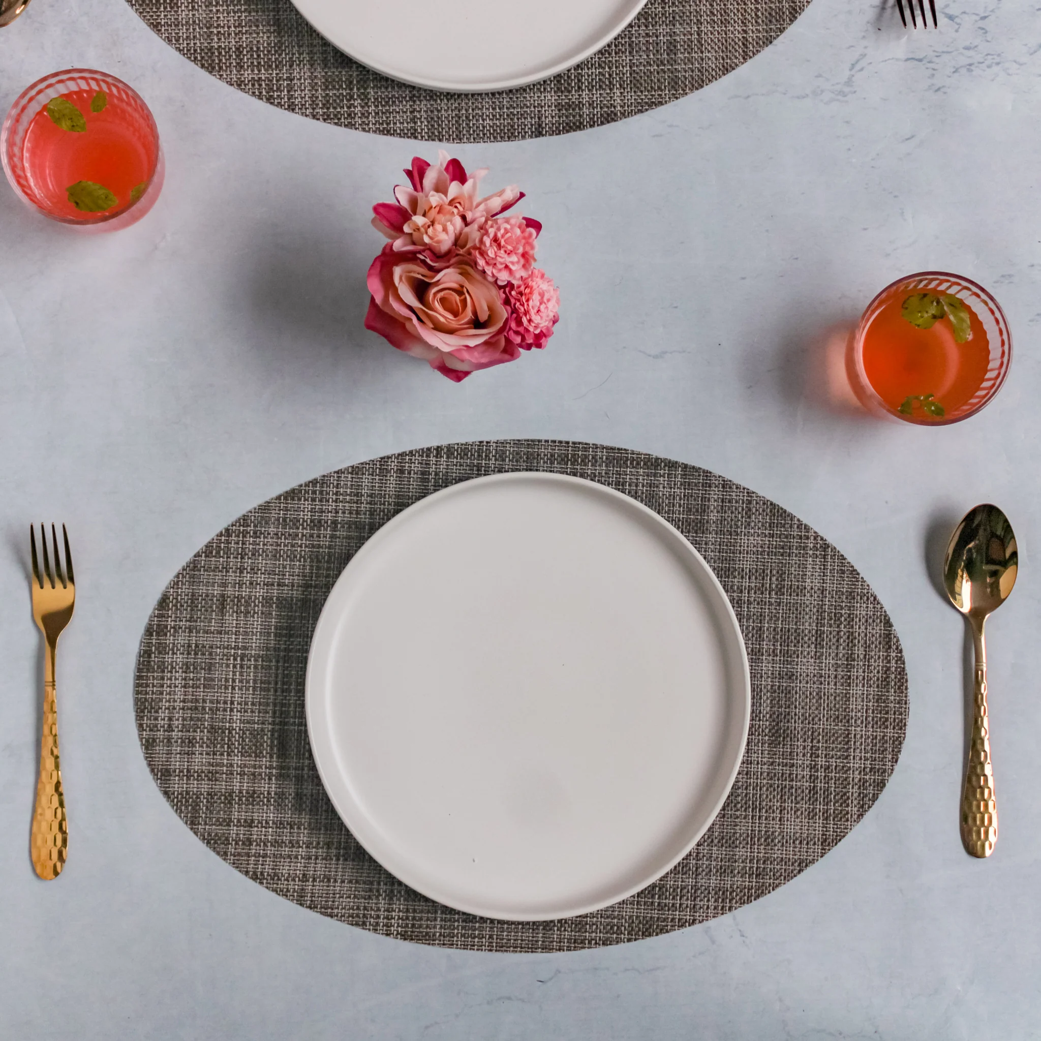 Oval Table Mat Brown Set of 2 - Image 4