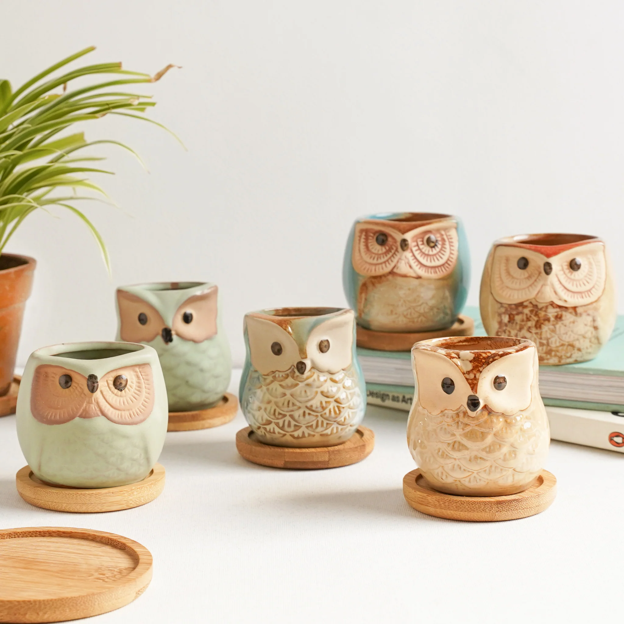 Owl Planters Set of 6 - Image 5