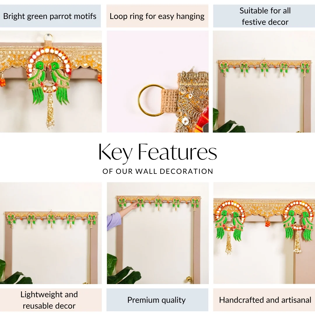Parrot Wall Hanging Banderwal For Gate Decoration - Image 5