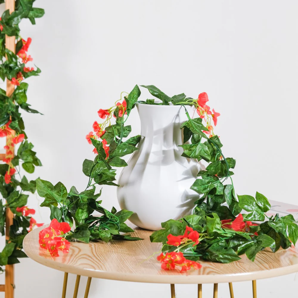 Party Decor Floral Vine Set of 2 Red - Image 5