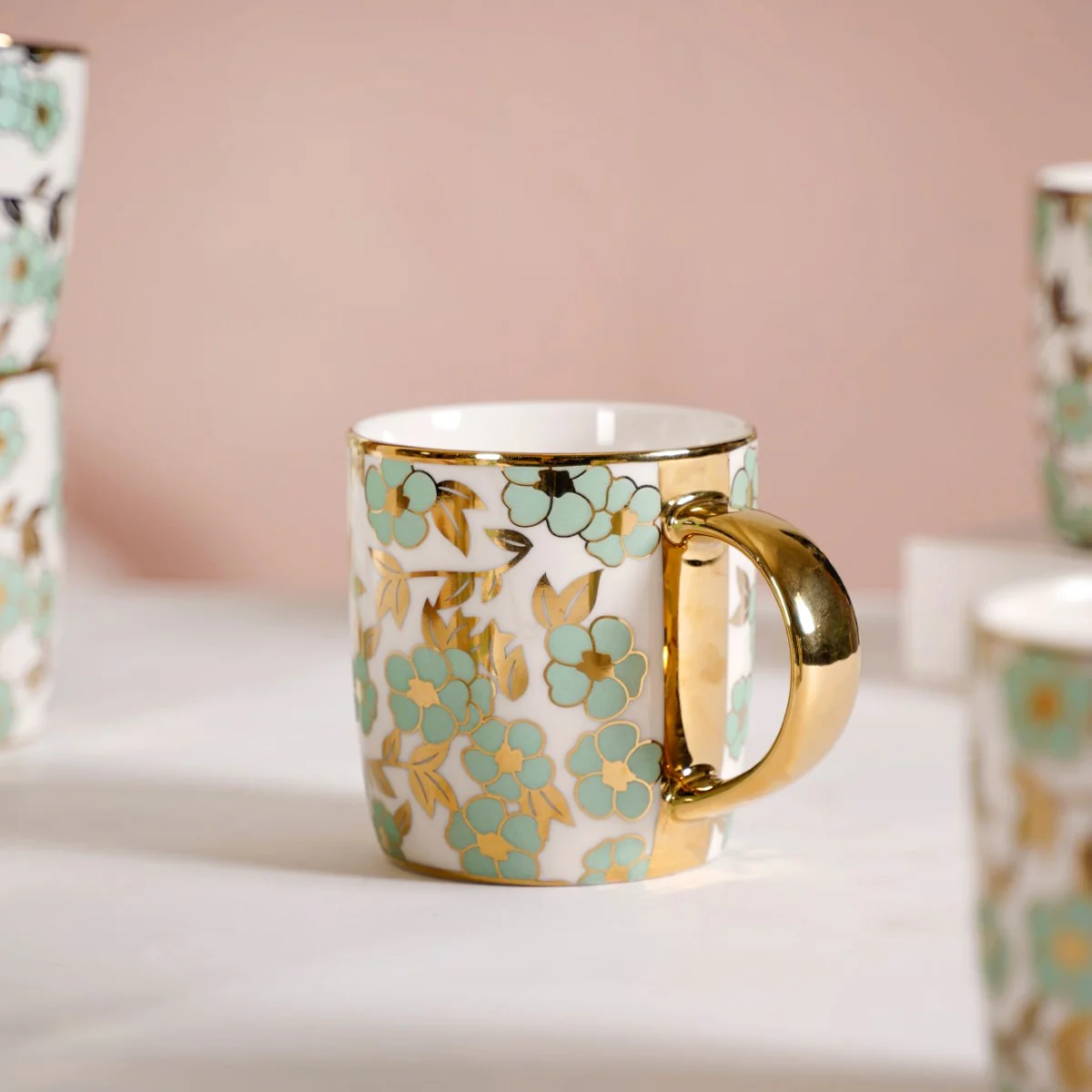Pastel Flowers Ceramic Teacup Set of 6 330ml - Image 6