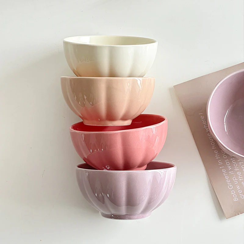 Pastel Gloss Finish Ceramic Bowl Set Of 4 310ml - Image 6