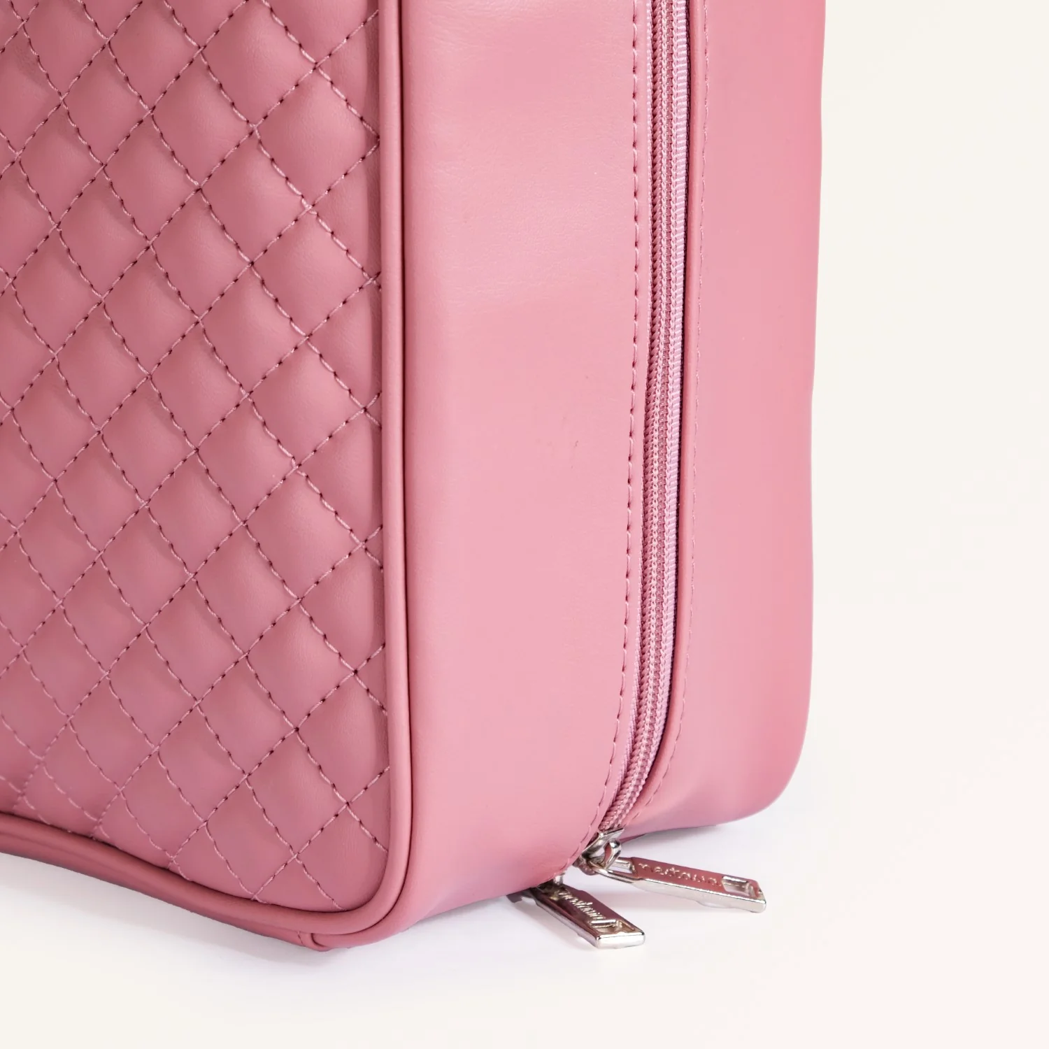 Pastel Pink Quilted Travel Organiser Kit Set Of 4 - Image 7