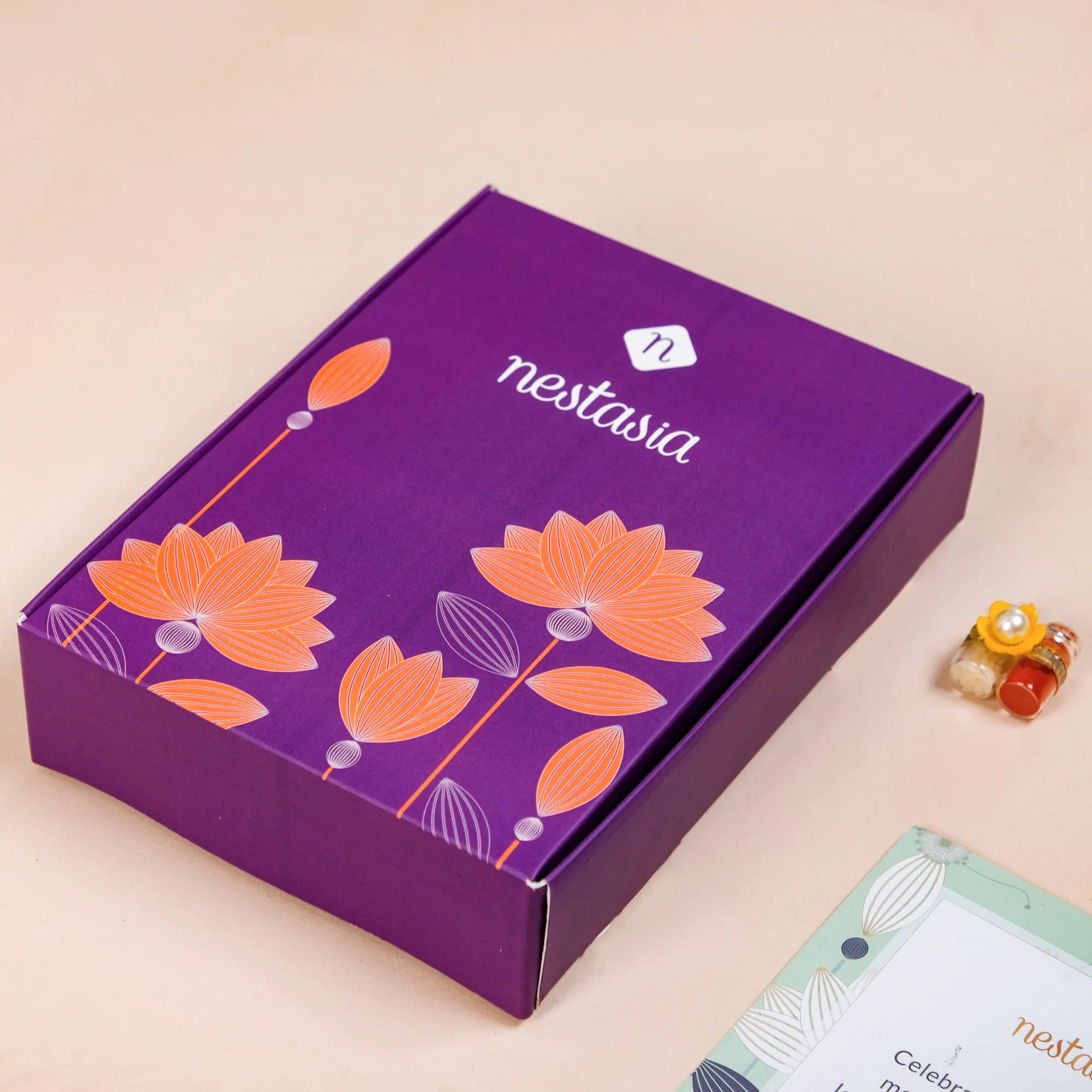 Peach Blossom Rakhi Gift Set - Image 7
