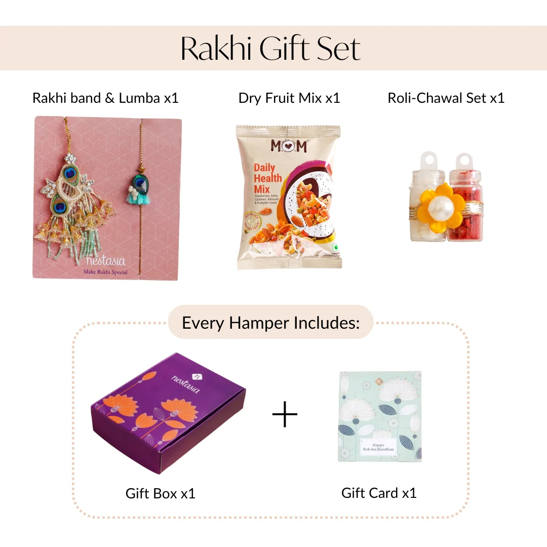 Peacock Grace Rakhi Set - Image 4