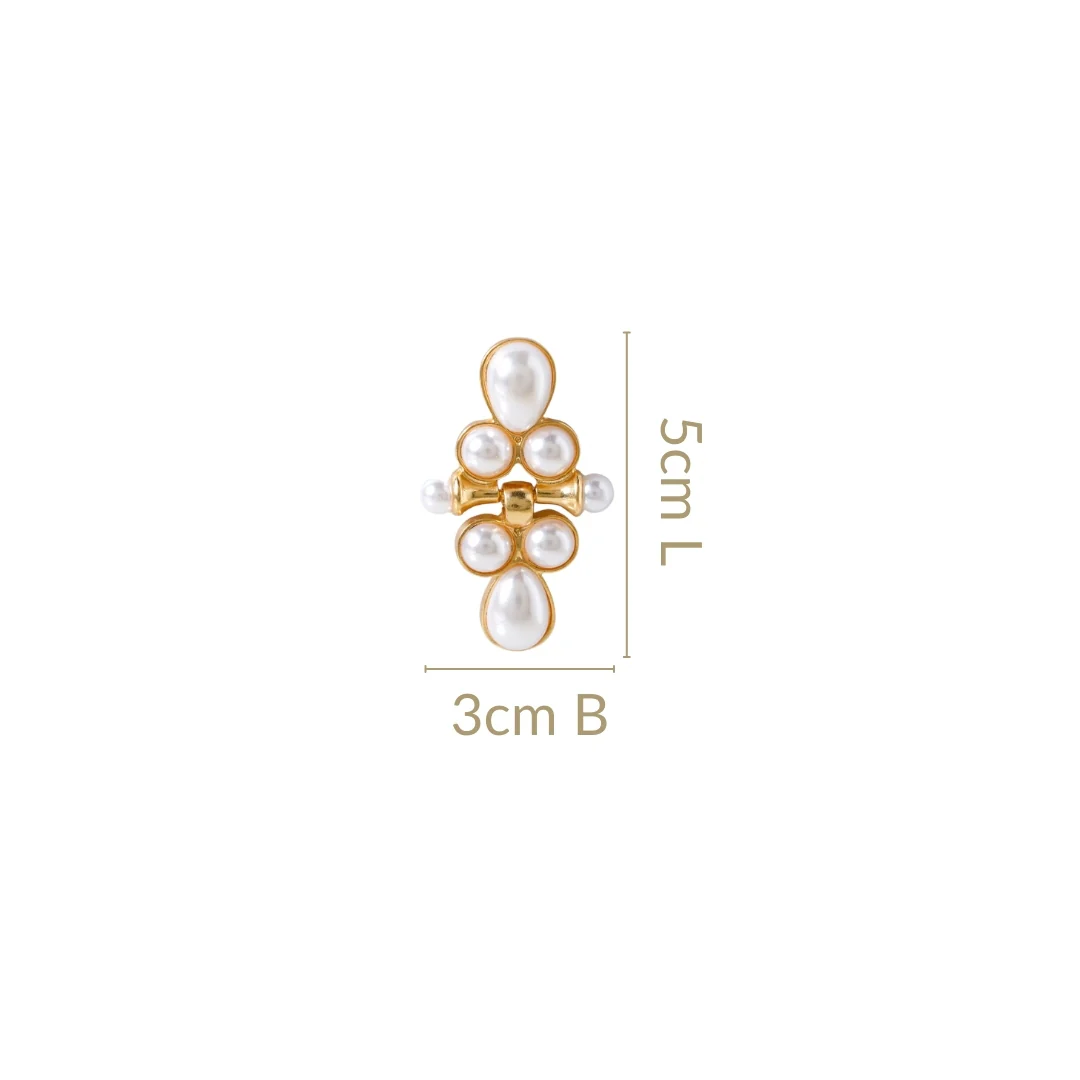 Pearl Cascade Dangle Earrings - Image 3