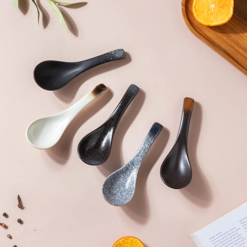 Pebble Glazed Ceramic Soup Spoon - Image 7