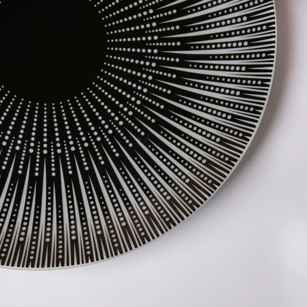 Philocaly Linear Patterned Ceramic Dinner Plate Black 10 Inch - Image 5