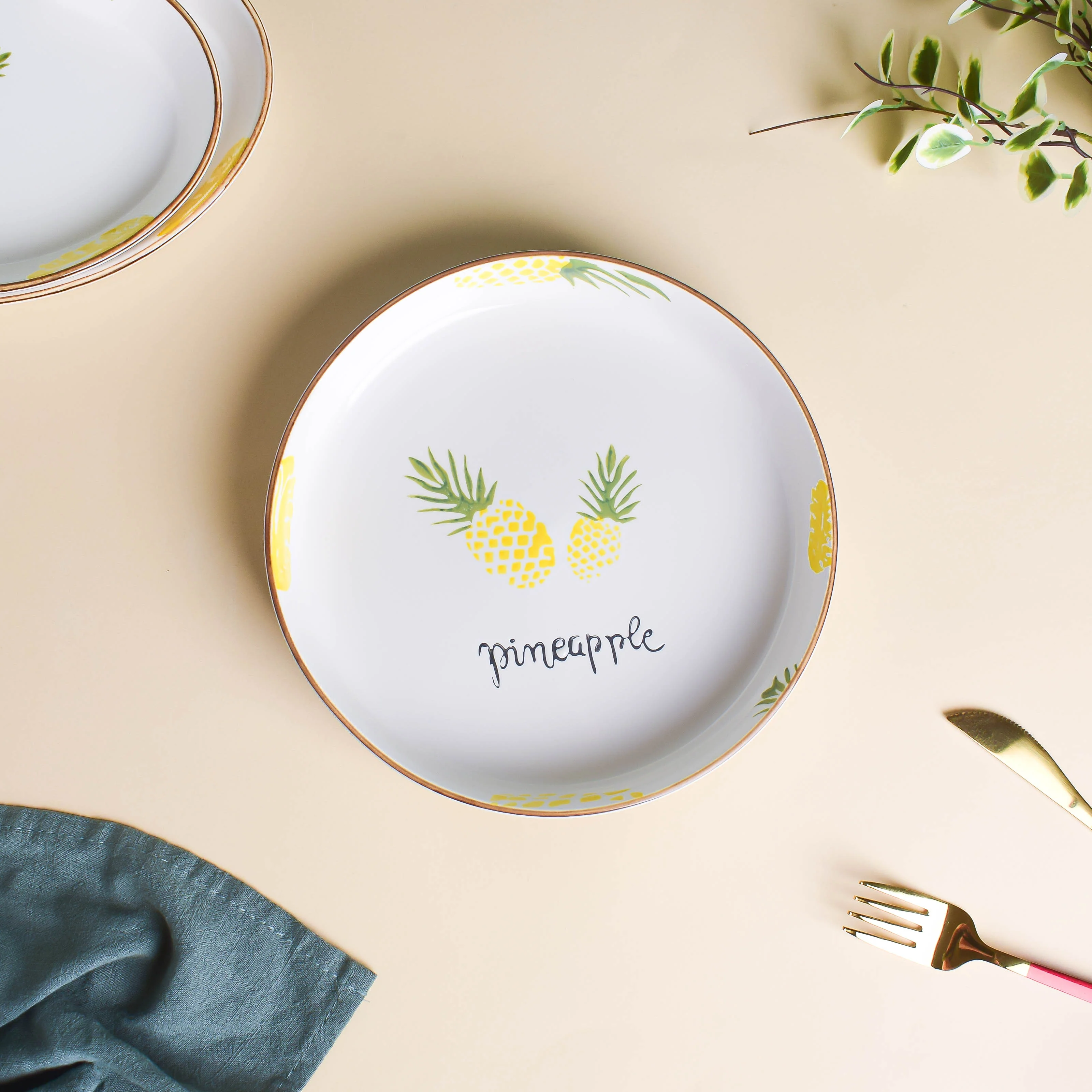 Pineapple Heart Plates Set of 5 - Image 7