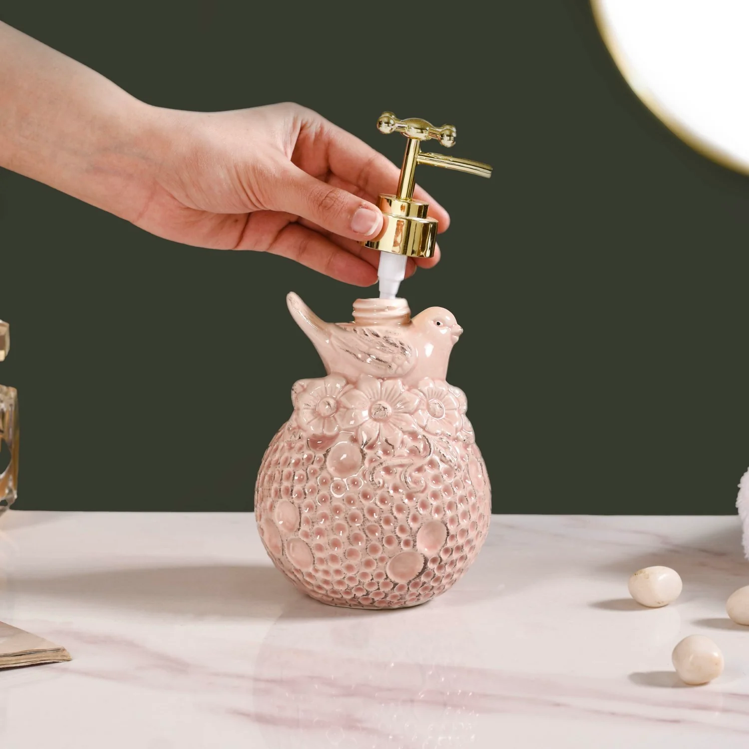 Pink Bird Embossed Liquid Dispenser - Image 2