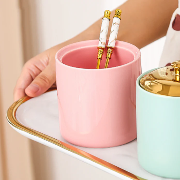 Pink Ceramic Container - Image 3