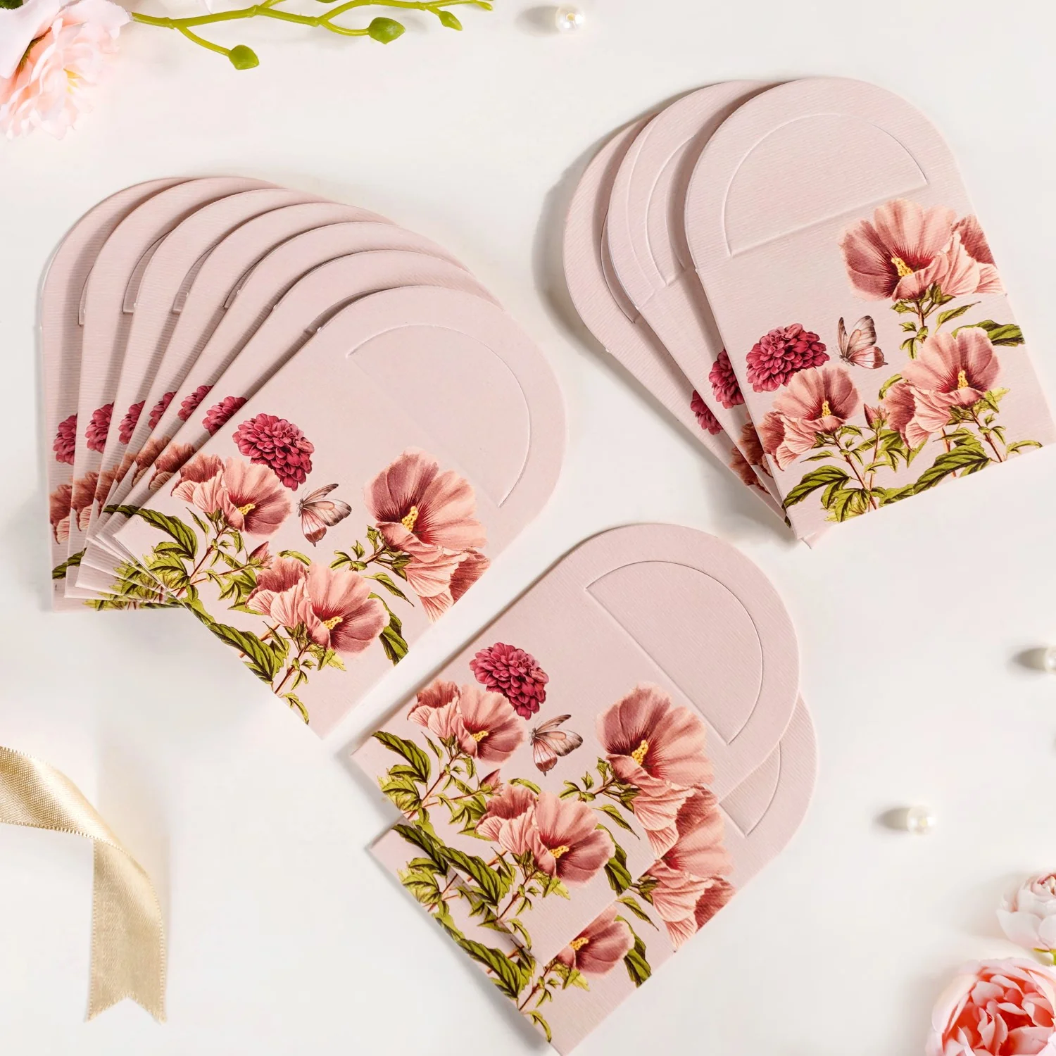 Pink Dahlia Money Gifting Envelope Set Of 12