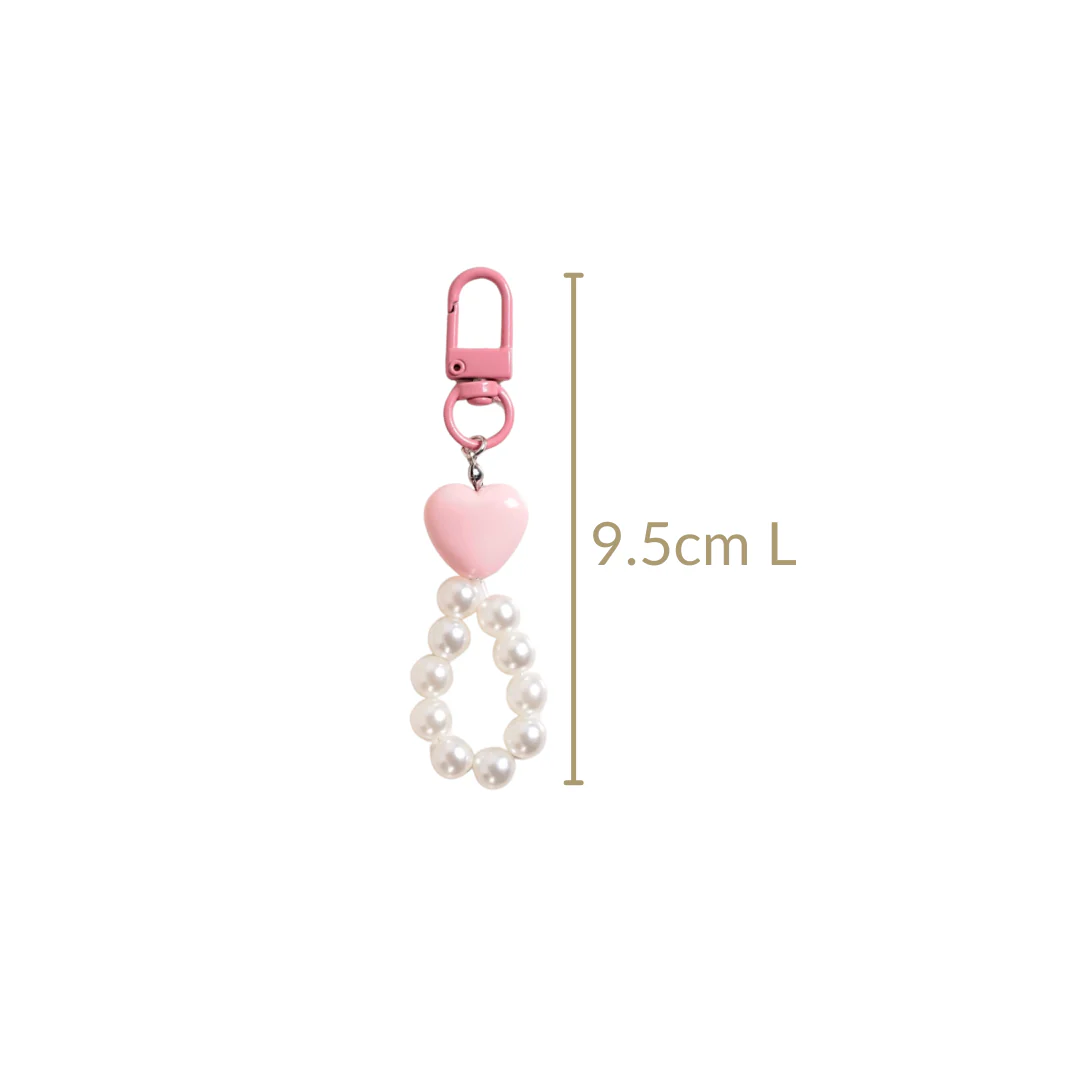 Pink Heart And Pearl Keychain - Image 4