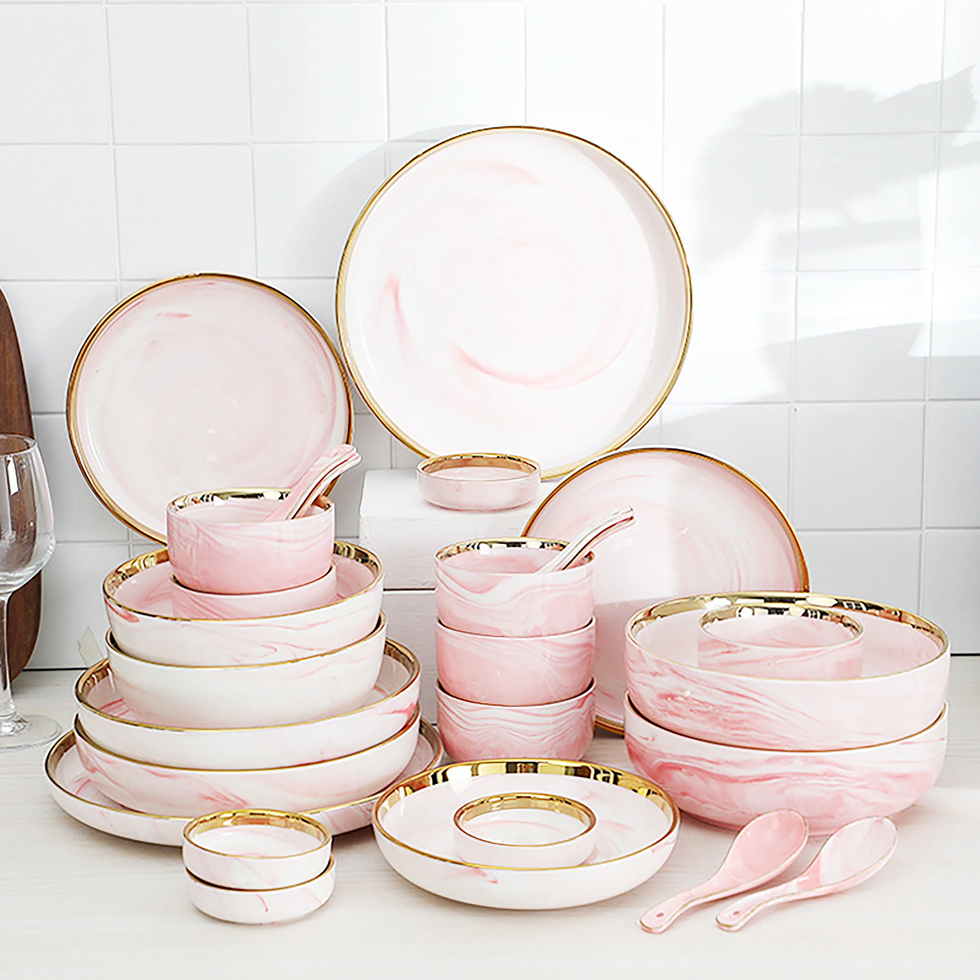 Pink Marble Salad Plate - Image 7
