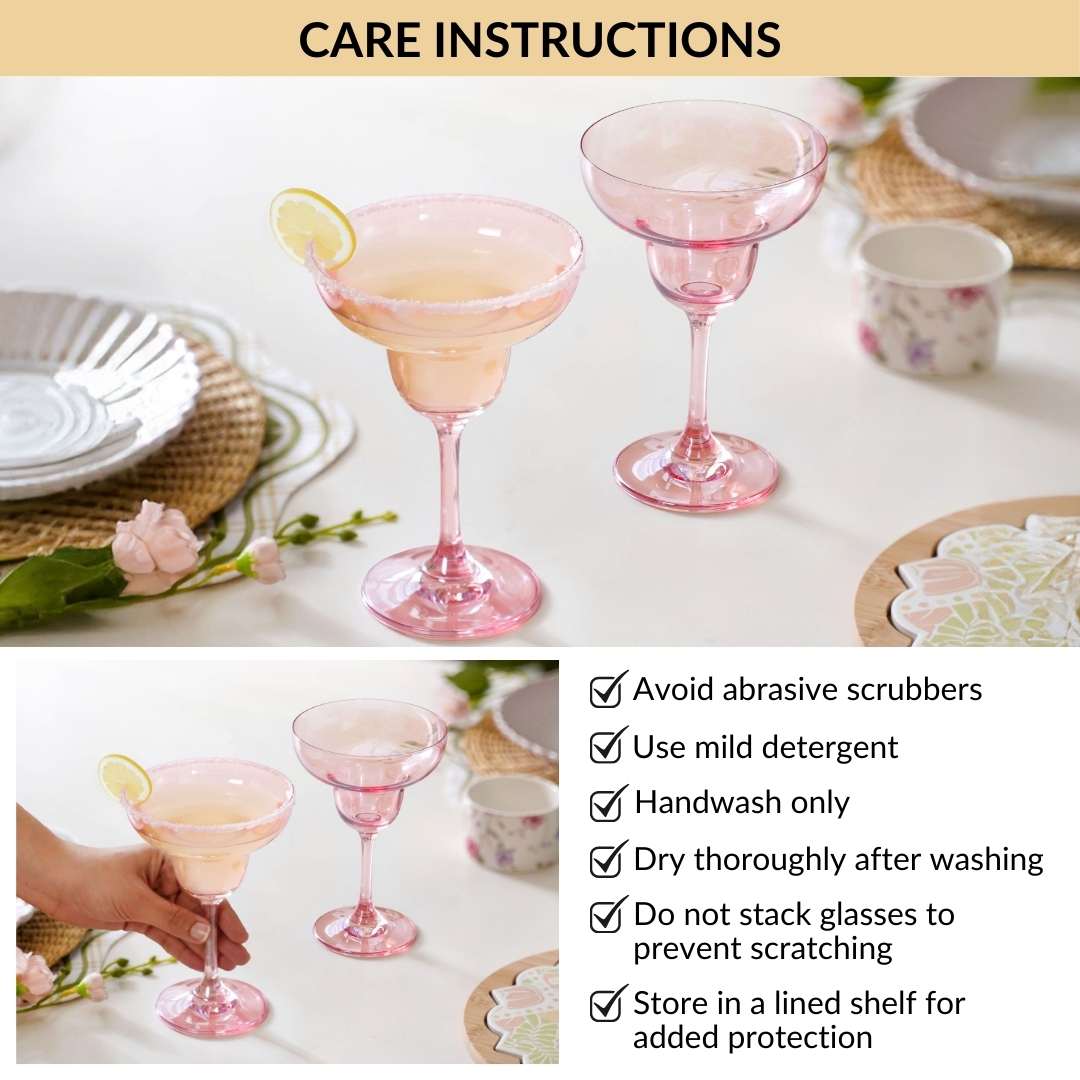 Pink Margarita Glass Set Of 2 240ml - Image 8