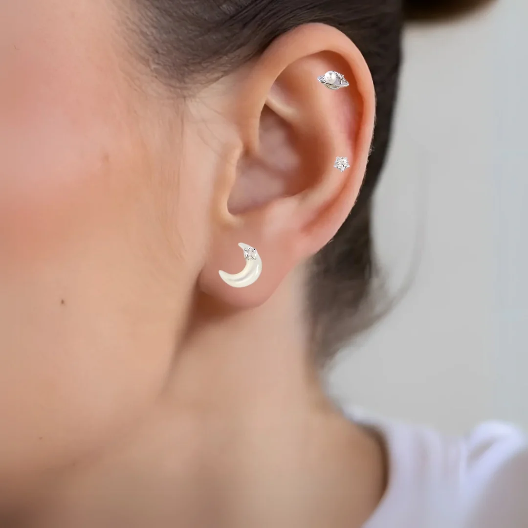 Planets And Stars Silver Studs Set Of 3 - Image 5